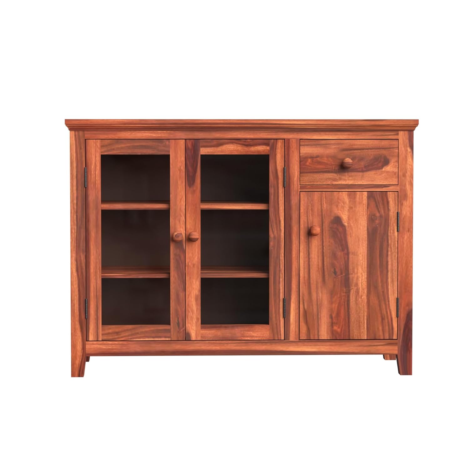 Wooden cabinet crockery with walnut color