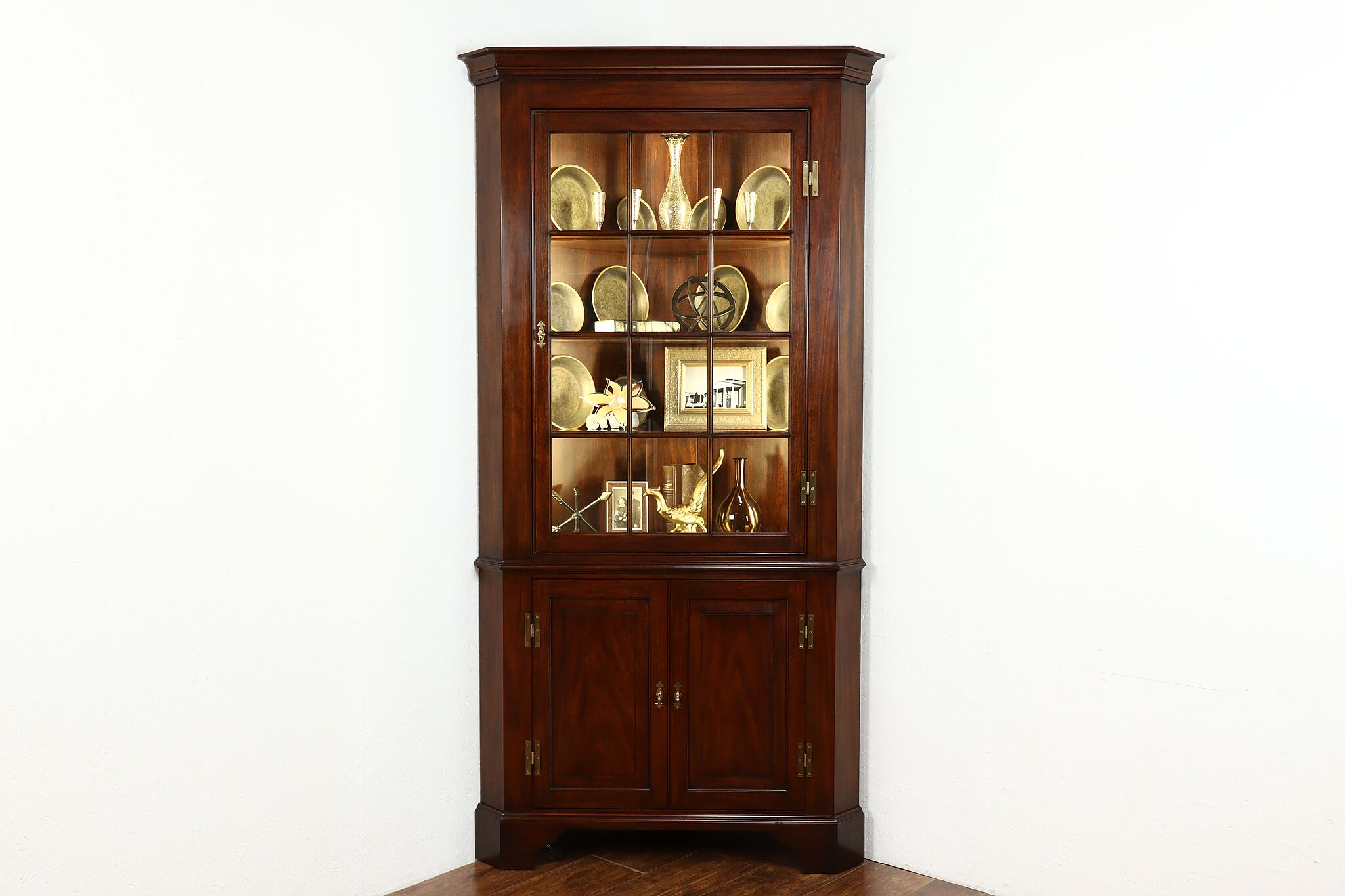 wooden cabinet crockery with led