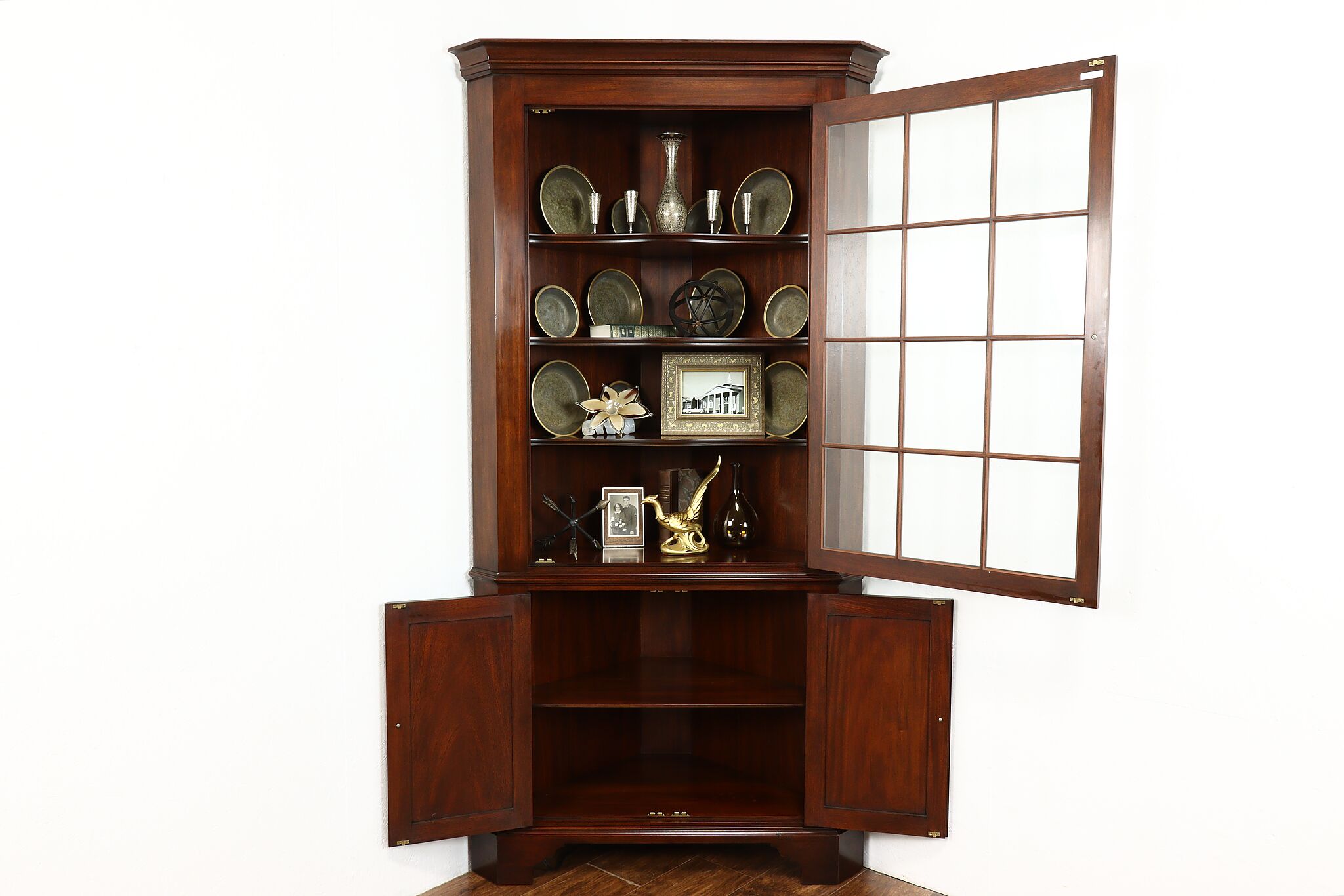wooden cabinet crockery with led