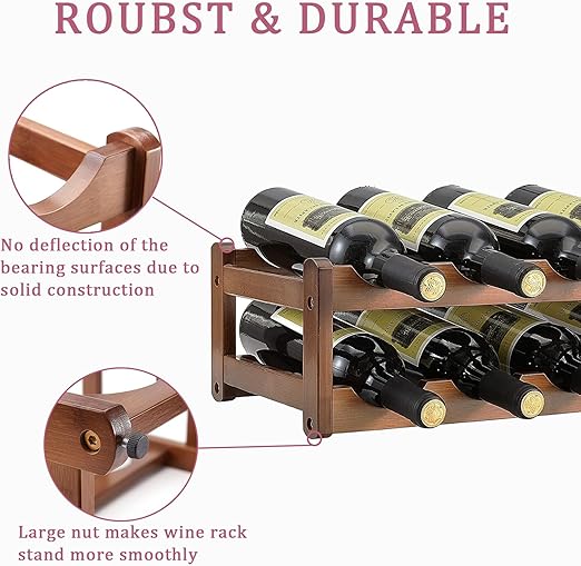 wooden wine rack 8 bottles