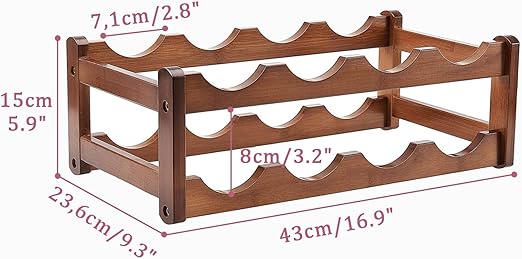 wooden wine rack 8 bottles