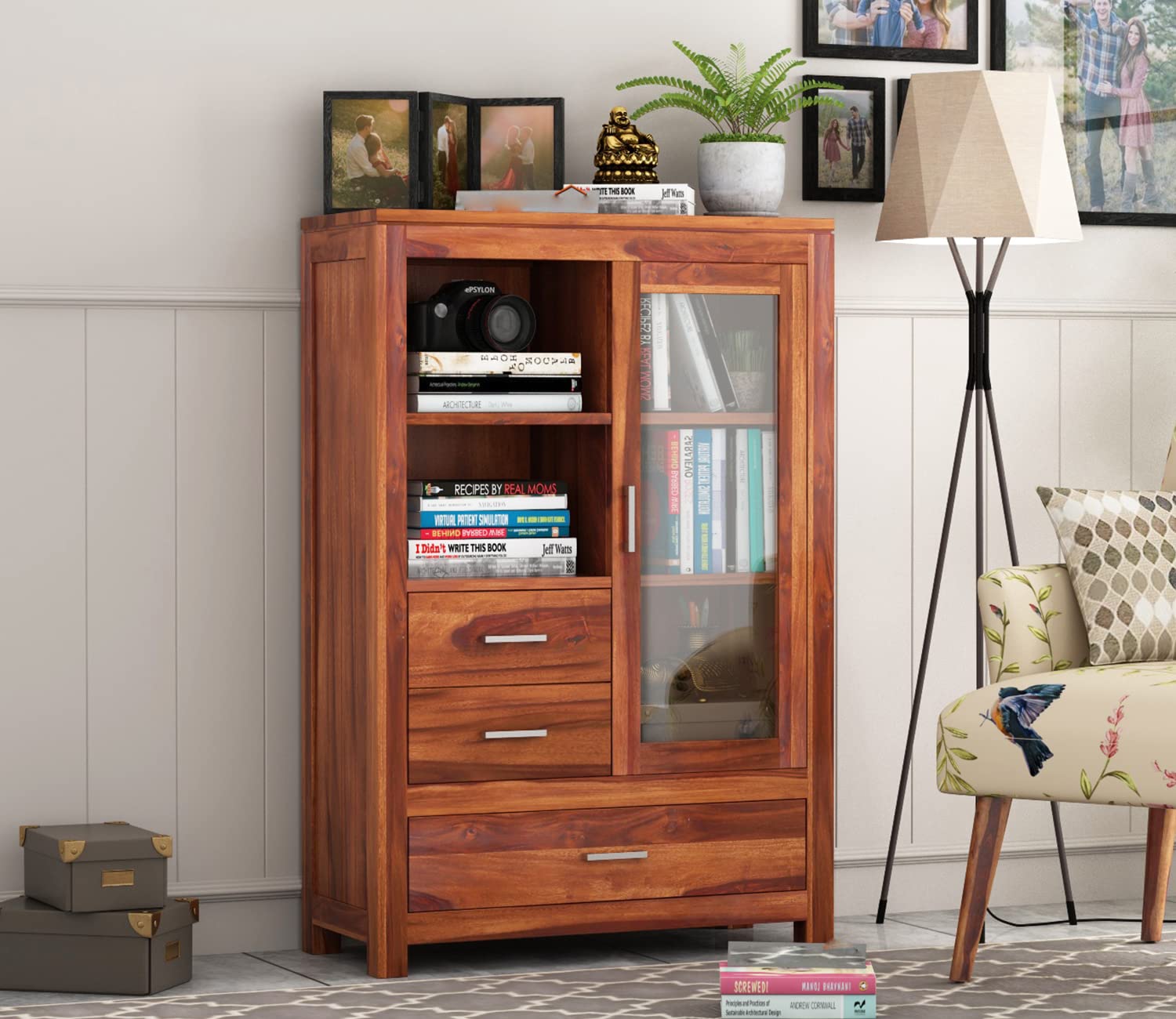 wooden cabinet book storage 