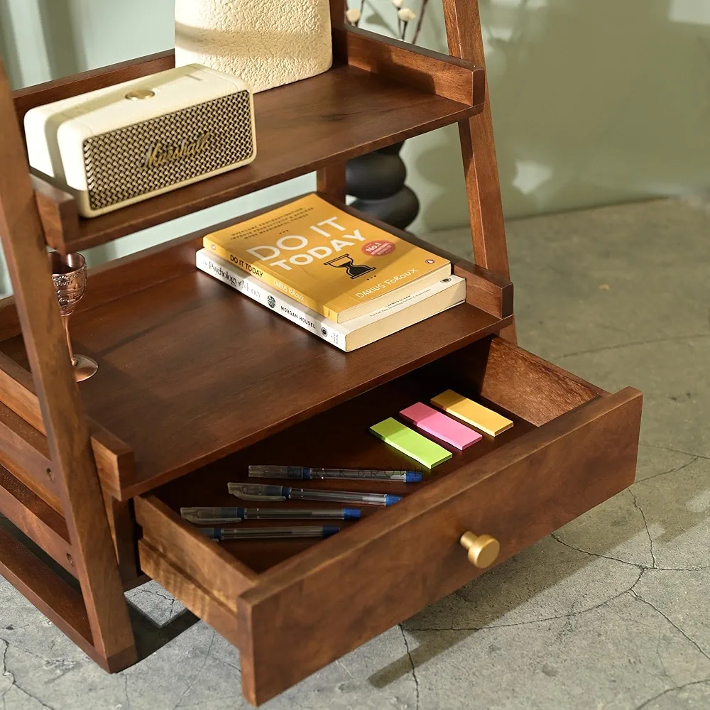 Wooden multipurpose shelf with drawer