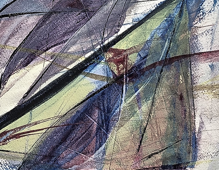 Abstract Sailboat Painting