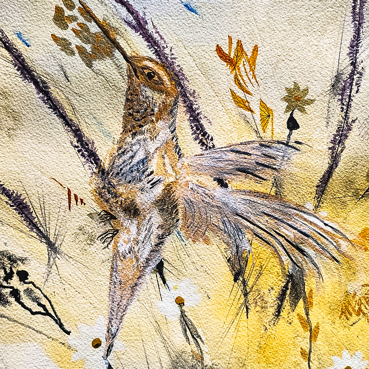 Hand-Painted Bird Art