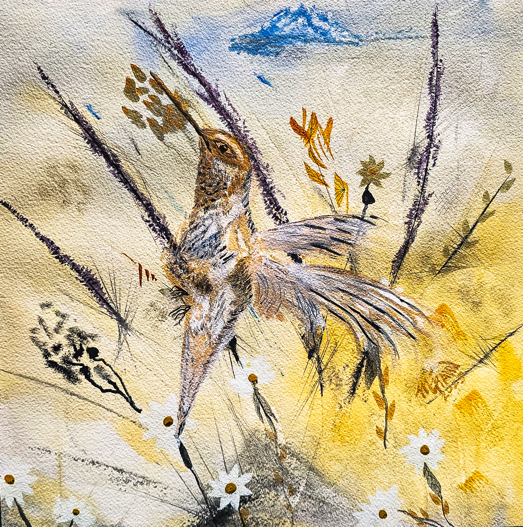 Hand-Painted Bird Art