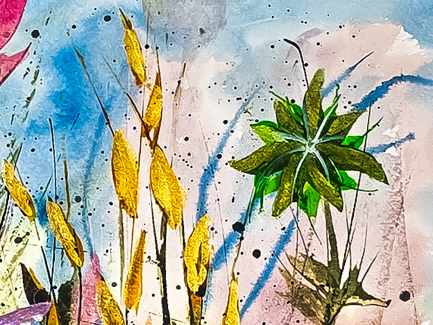 Abstract Floral Watercolor Painting