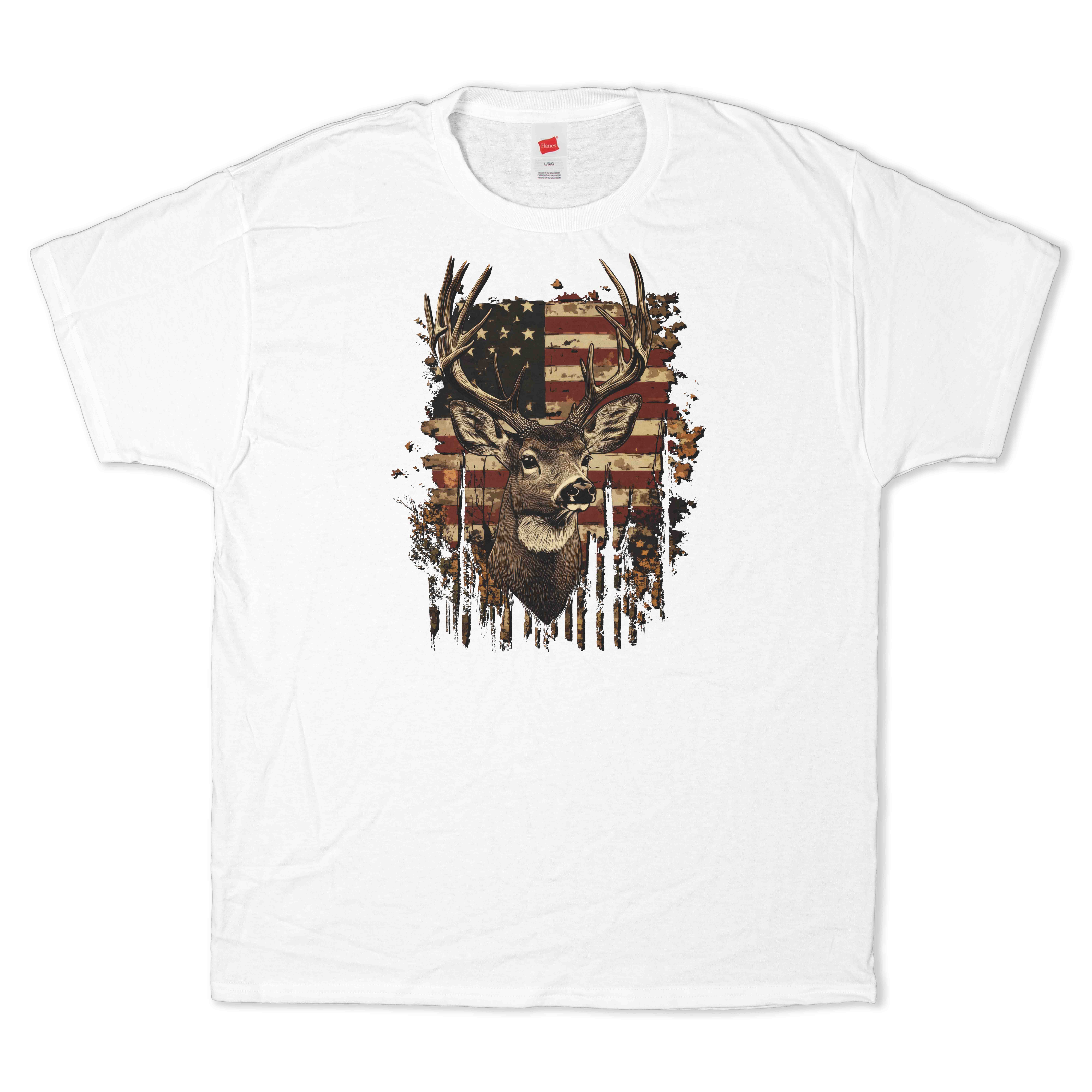 Deer & American Flag T-Shirt