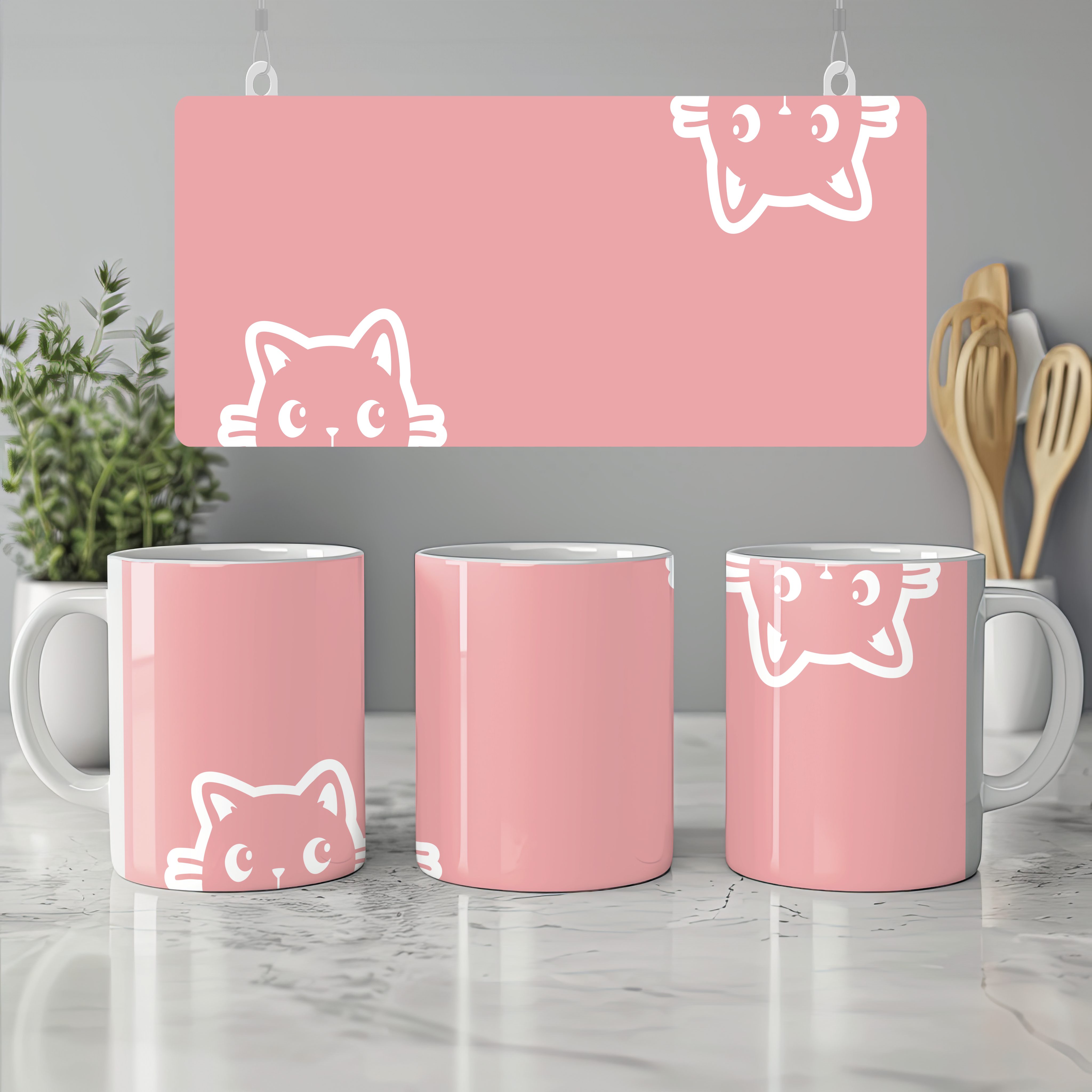 Peeking Cat - 15oz Coffee Mugs