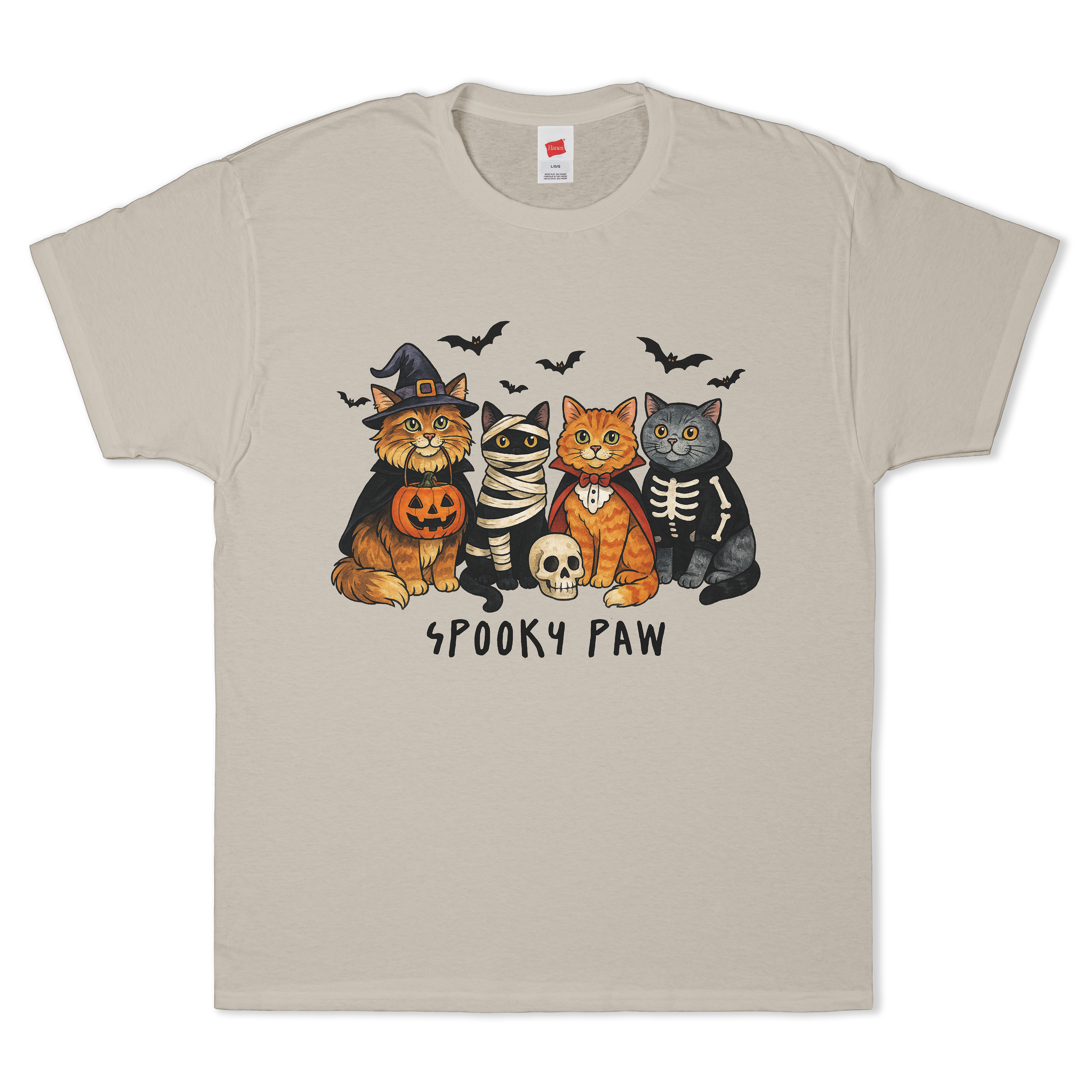 Spooky Paw Halloween Cats T-Shirt
