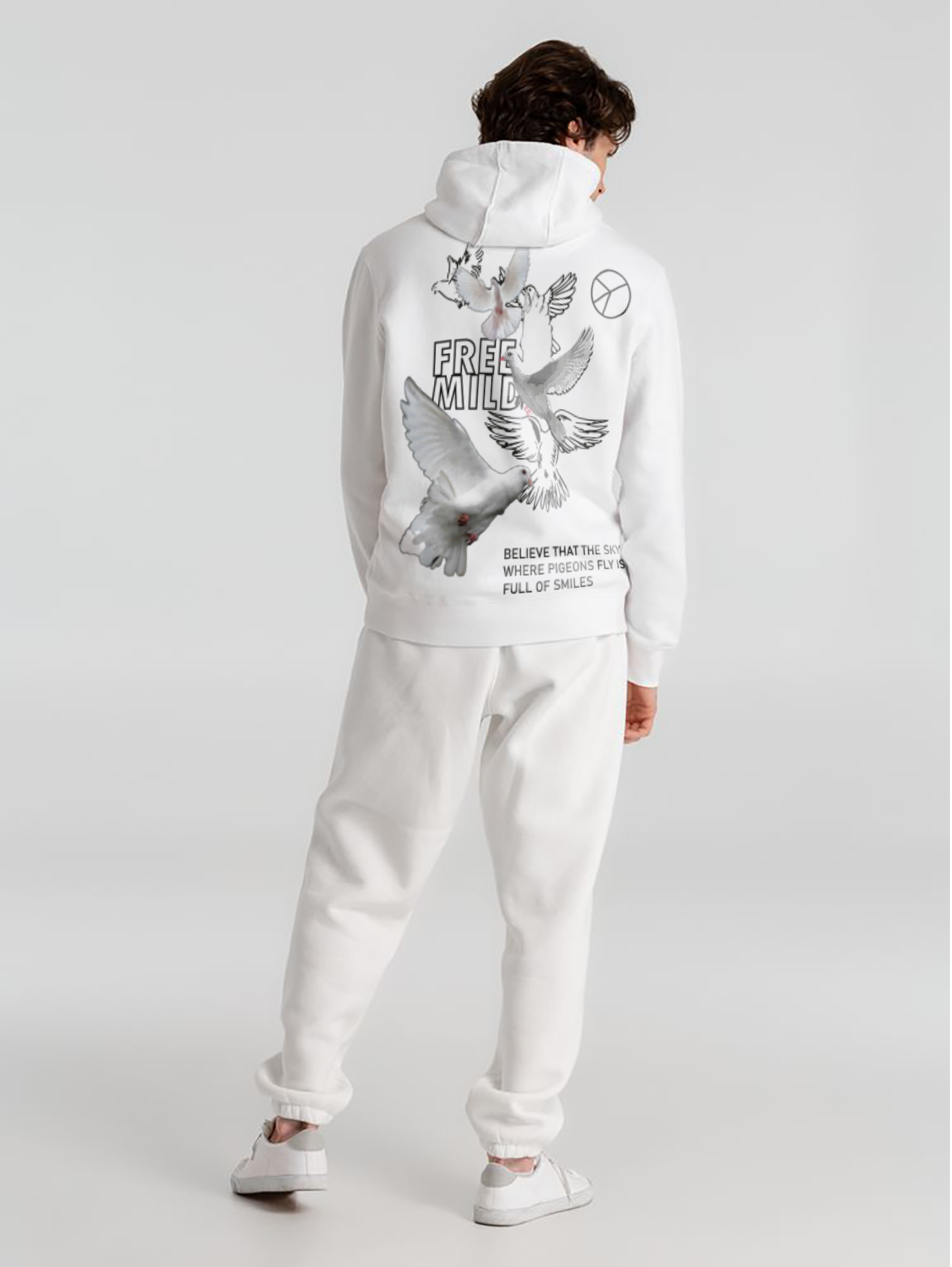 White Graphic Hoodie and Jogger Set