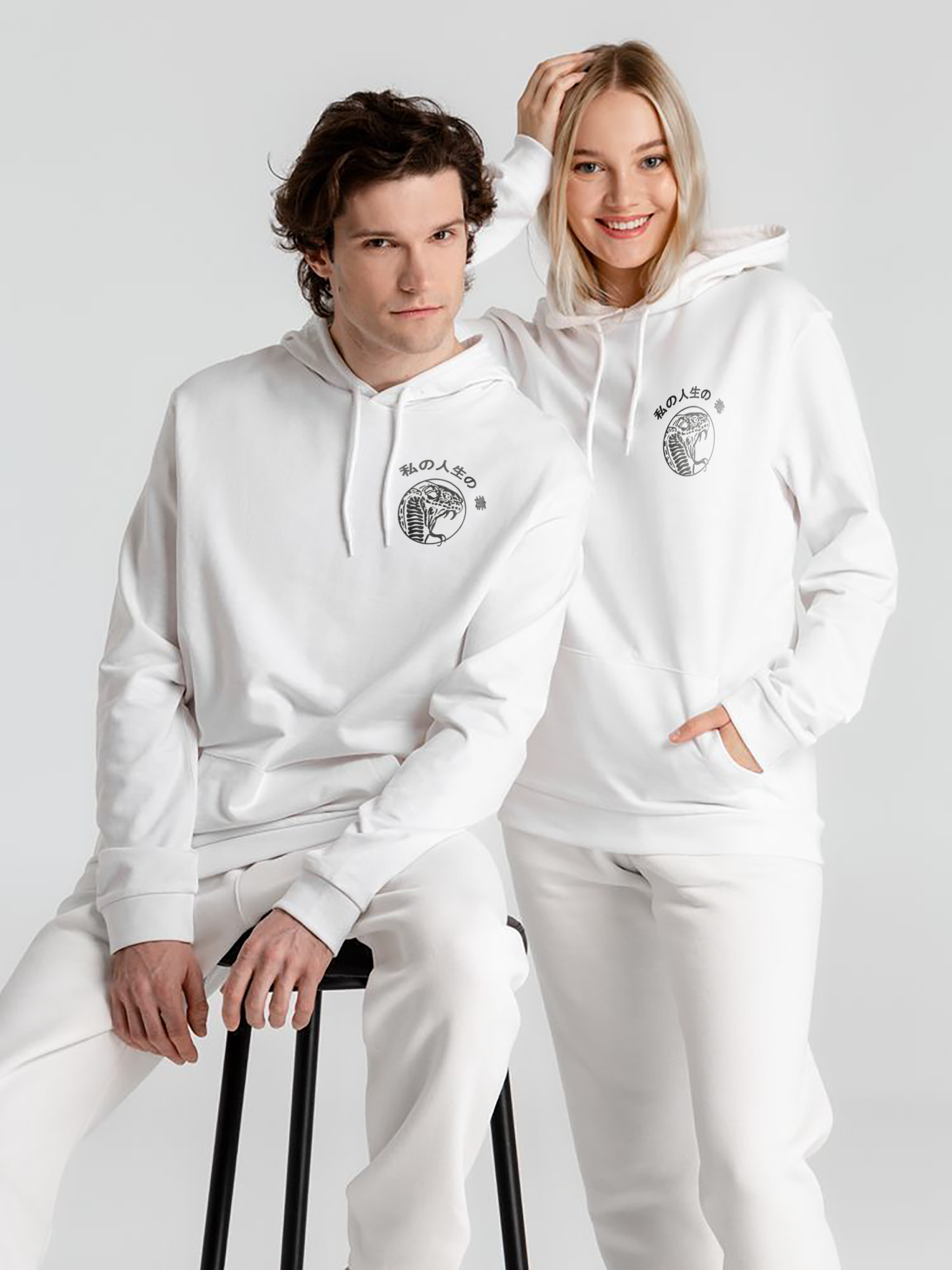 design Hoodie with Snake Print