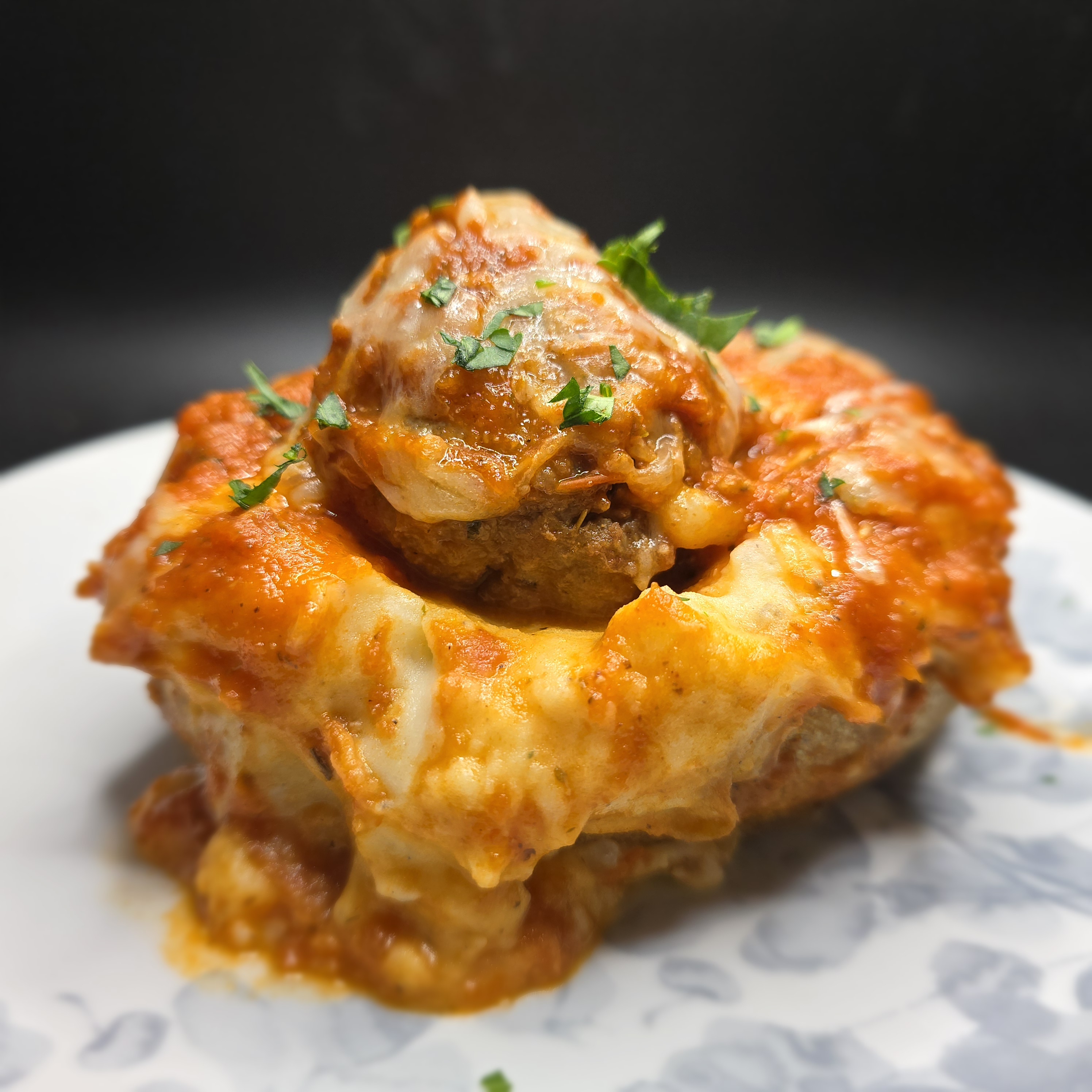 Stuffed Meatball Marinara Stuffed Potato