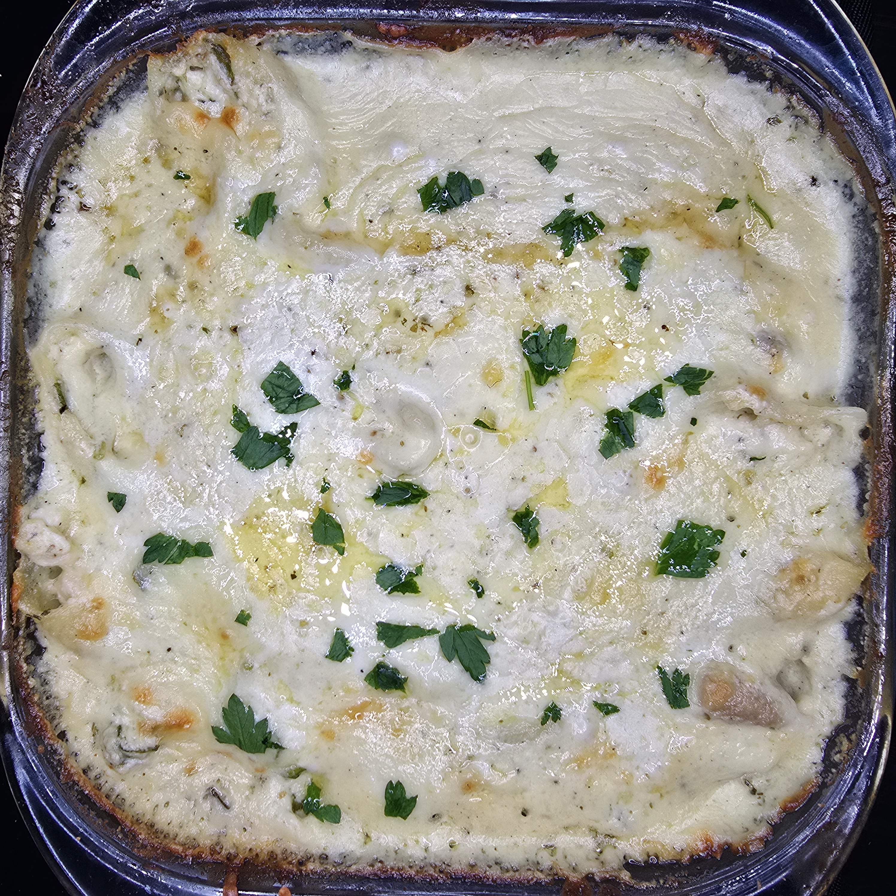 Chicken Alfredo Stuffed Pasta Shells