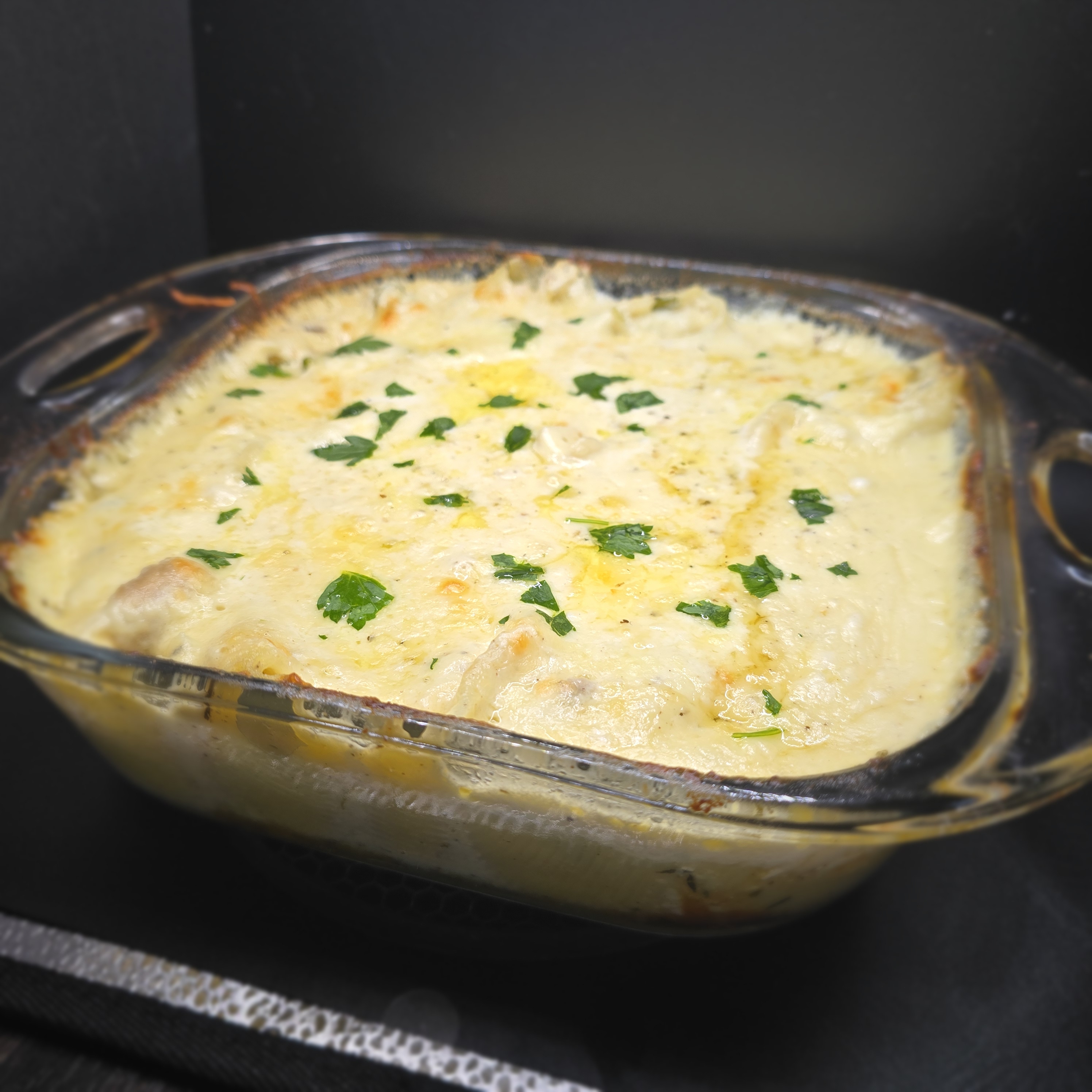 Chicken Alfredo Stuffed Pasta Shells