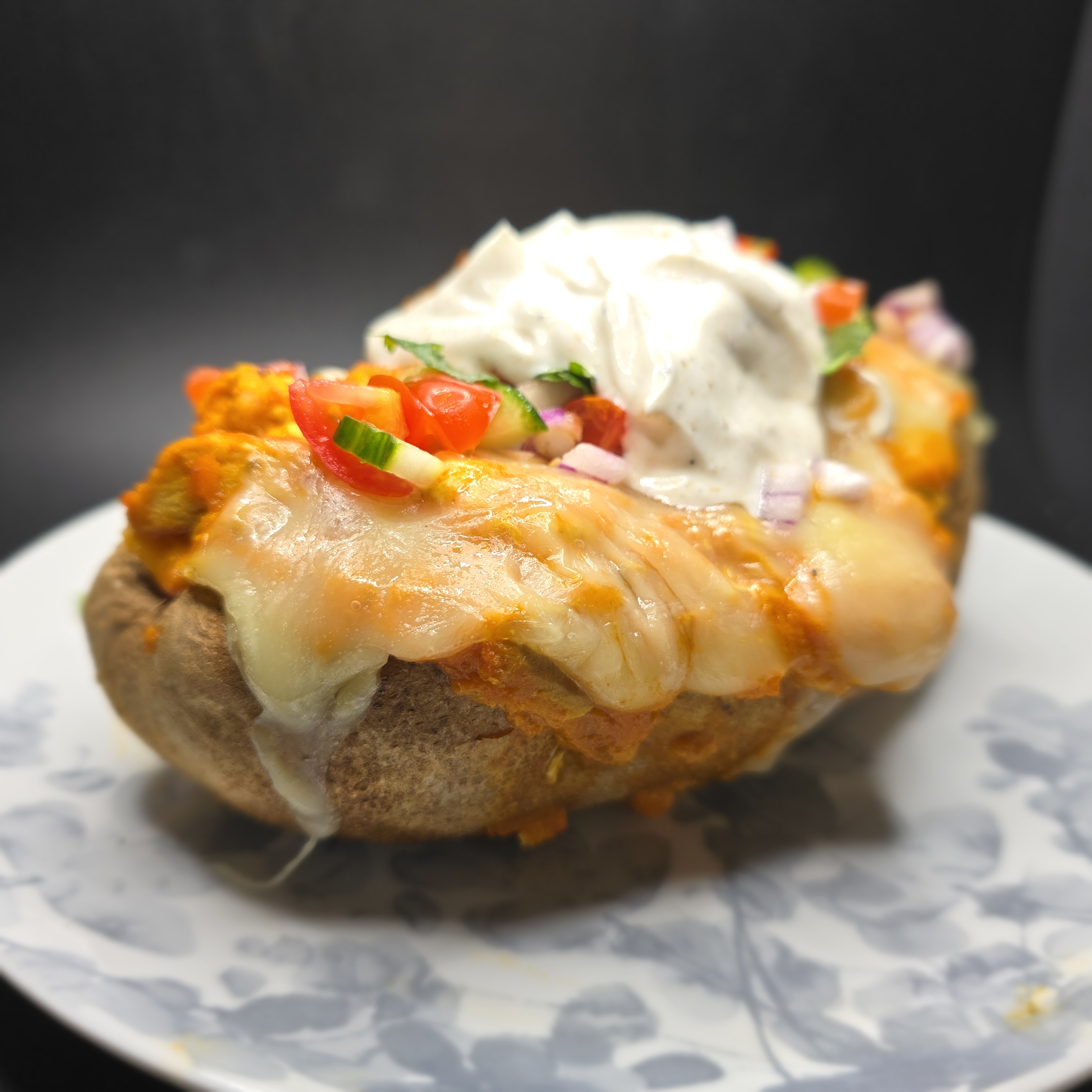 Butter Chicken Stuffed Potato
