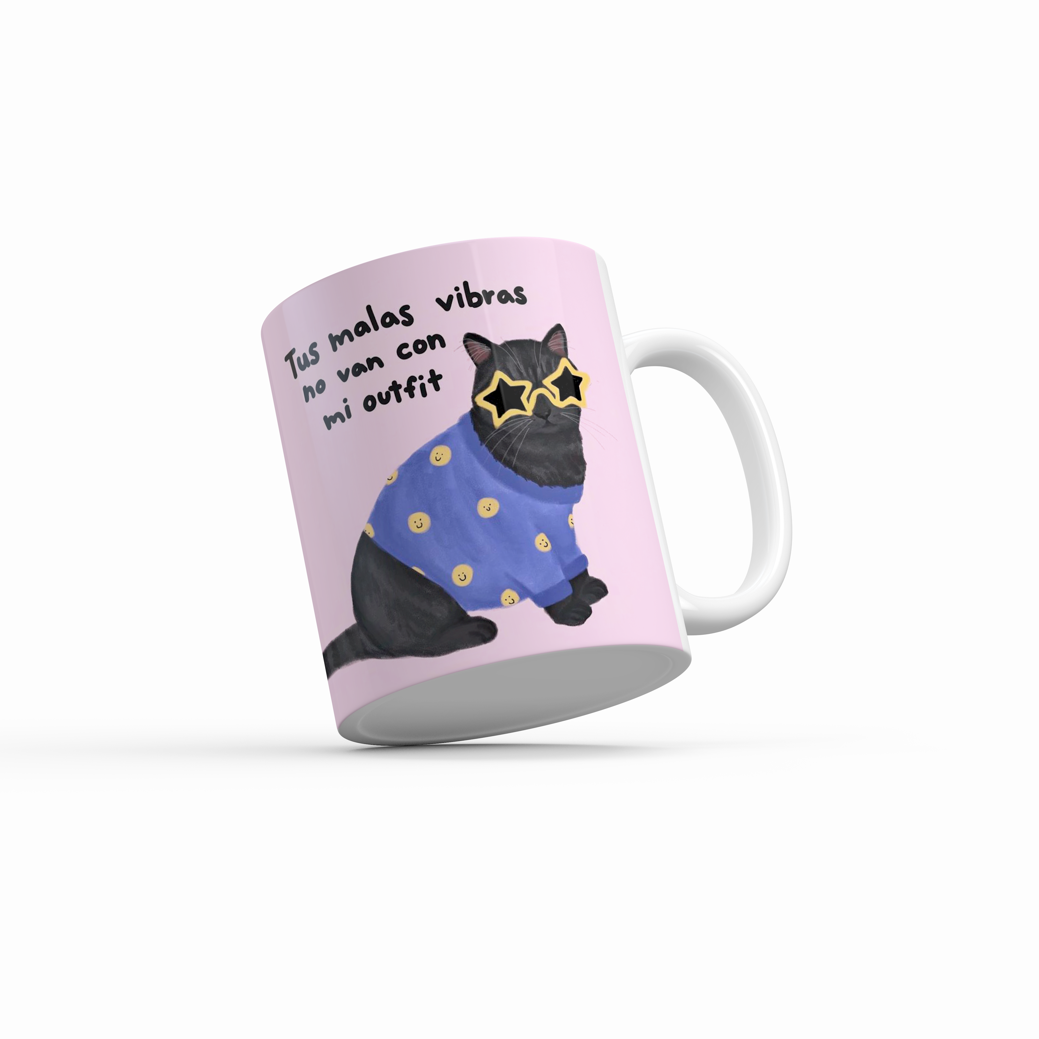 Taza Tus malas vibras no van con mi outfit