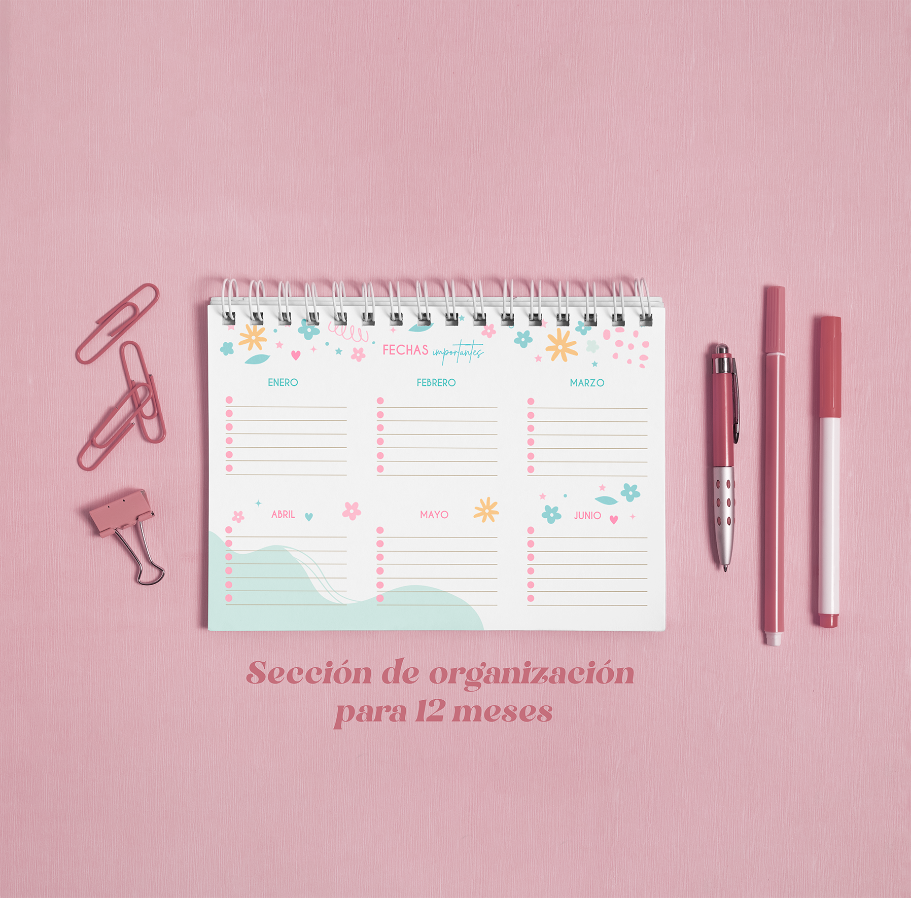 Planner Semanal Sweet Flowers