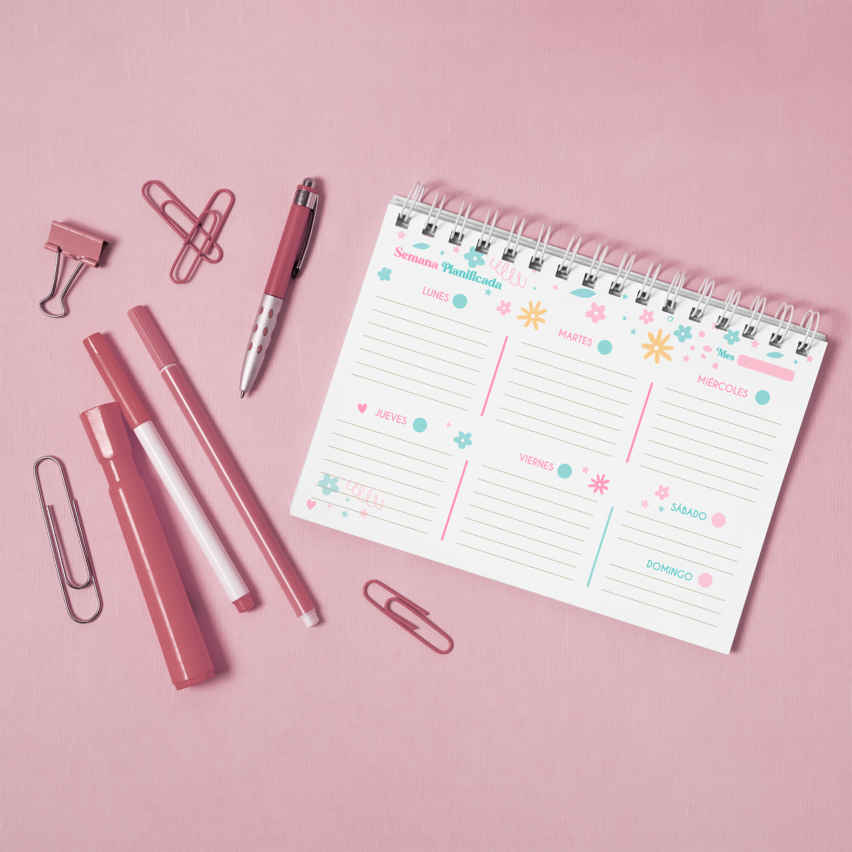 Planner Semanal Sweet Flowers