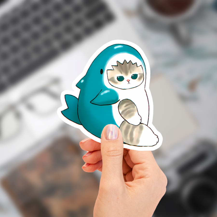 Stickers "Gatito tiburon"