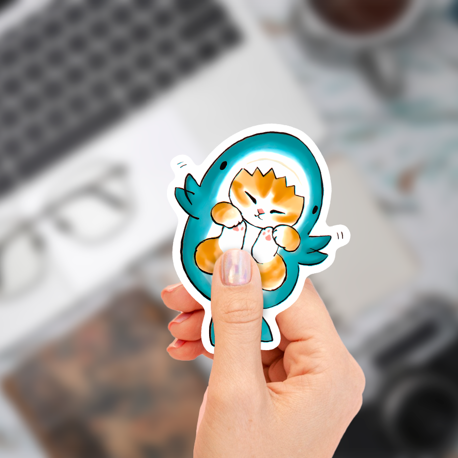 Stickers "Gatito tiburón 2"