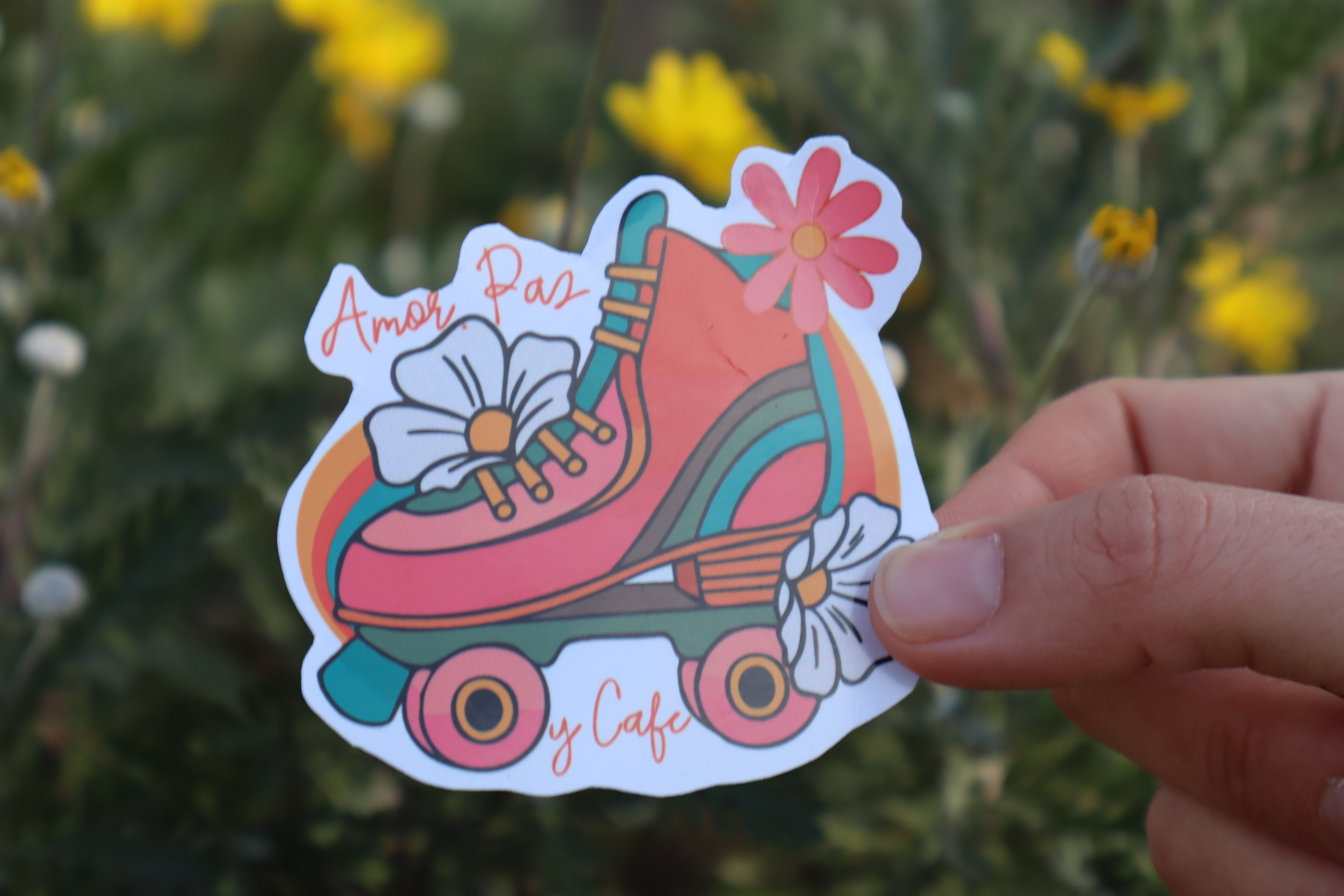 Stickers "Amor, paz y cafe"