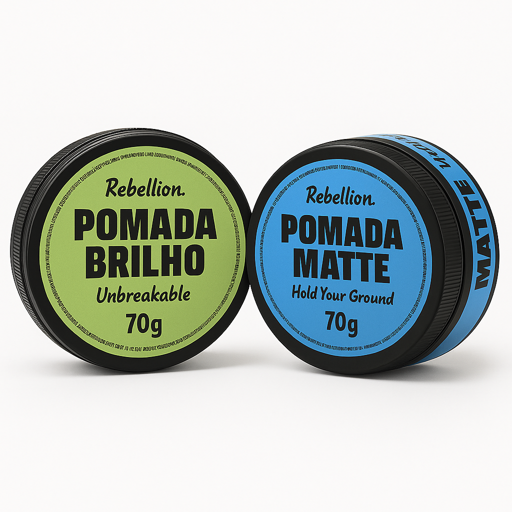 KIT 2 POMADAS PARA CABELO "Don't Mess With my Hair!" - 1 Pomada Brilho e 1 Pomada Matte