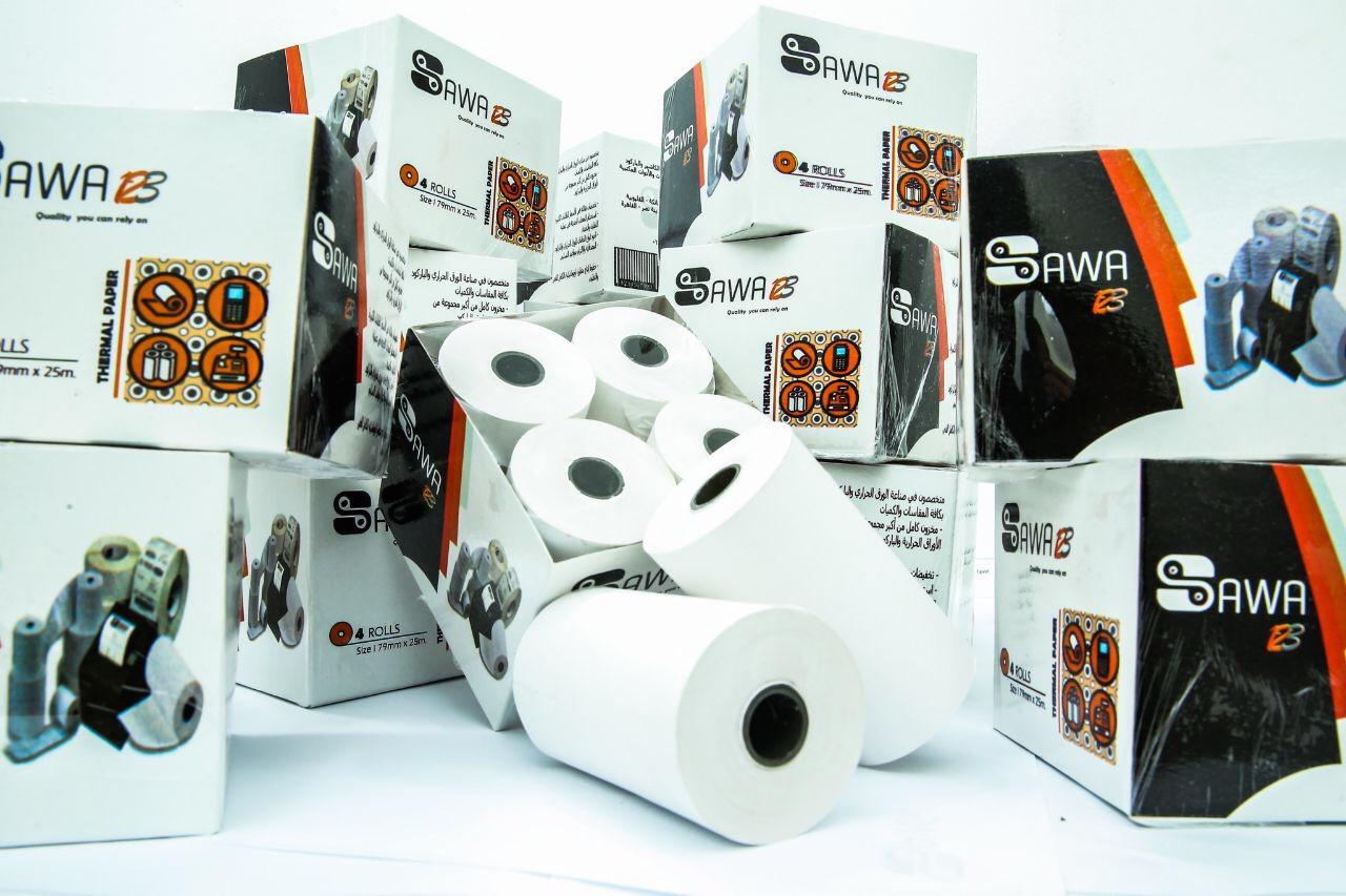 Thermal Paper Roll                  (بكر ورق كاشير )                     (7.9cm x 25m)           Packing(8rolls)كاشير  