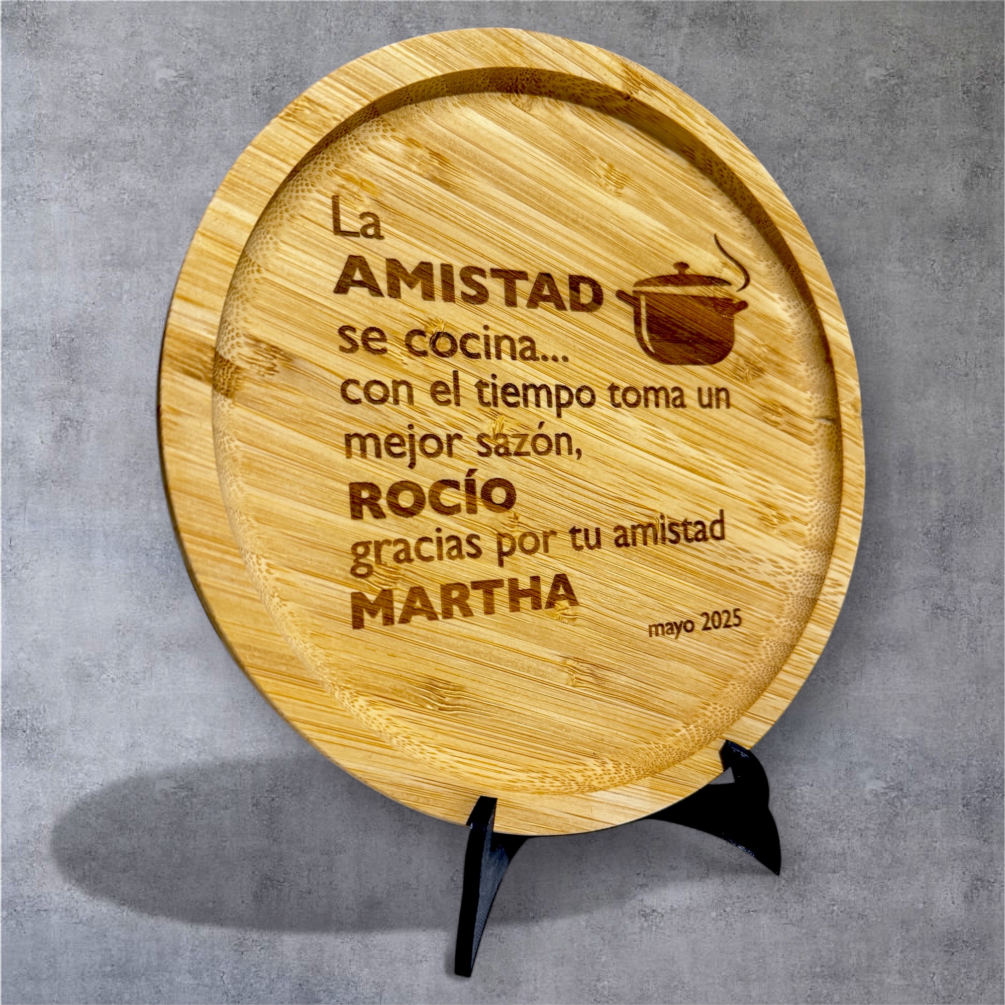 Plato Bambú Personalizado