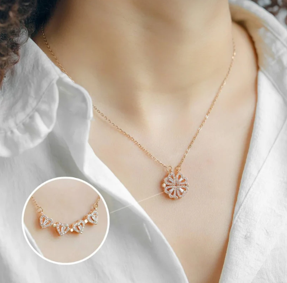 Stylish Rose Gold Plated Four Heart Pendant 