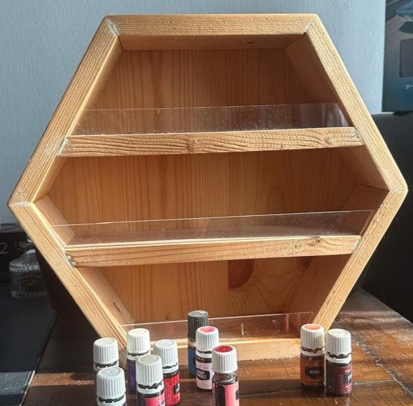 Hexagonal Wooden Shelf Organizer