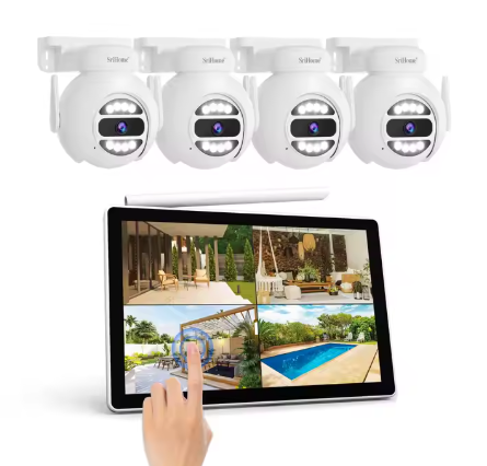 CAMARA DE SEGURIDAD: Kit NVR inalámbrico NVS010 de 4 canales, WIFI, HD, 5MP, video, WIFI, H.265, sistema de seguridad CCTV, cámara inteligente