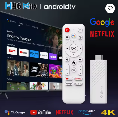 2025 Hot H96Max H313 TV Stick Dual WiFi6.0 Android 14 TV Stick 4K Streaming 2GB RAM 16GB ROM con control remoto por voz TV BOX