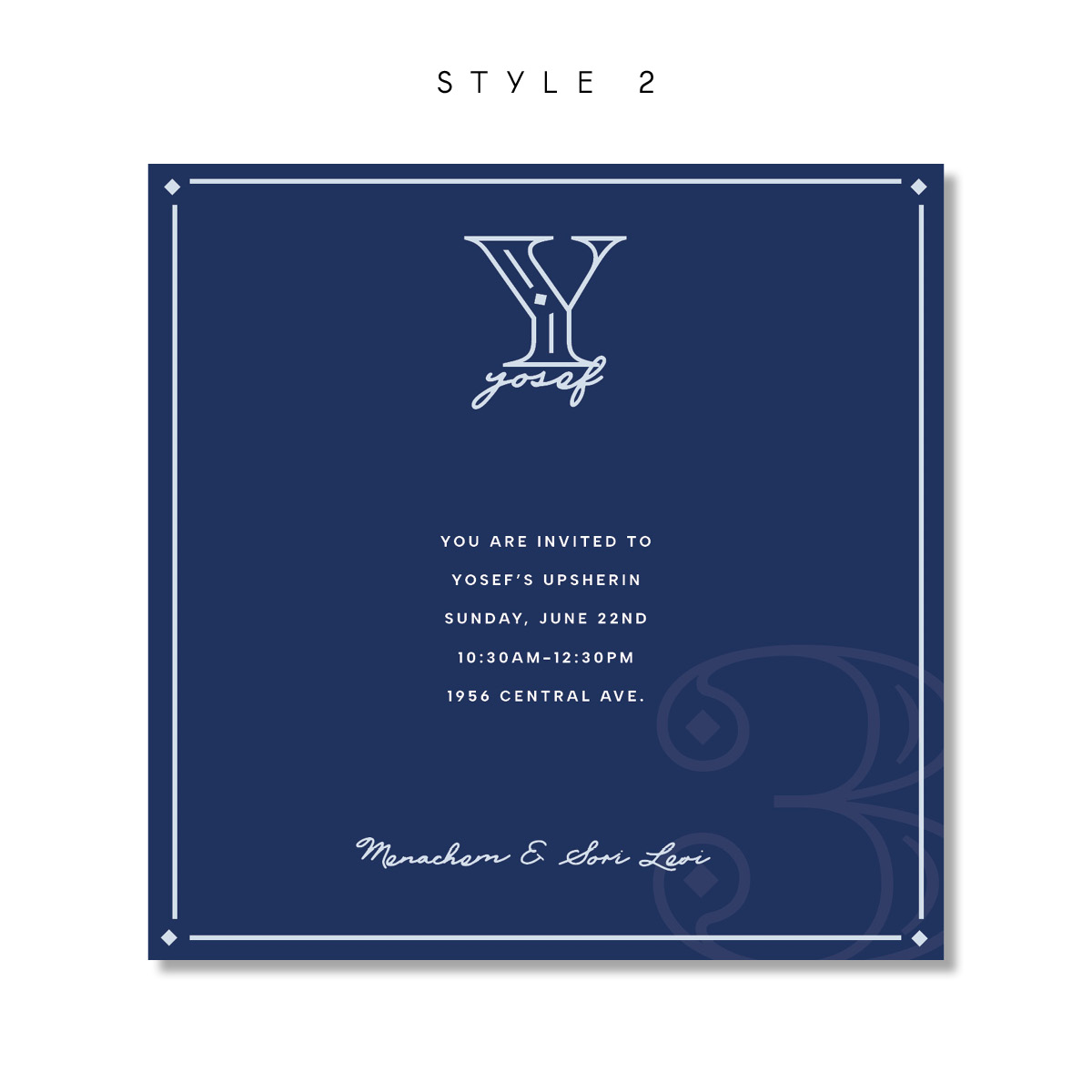 Blue Gingham Upsherin Digital Invite