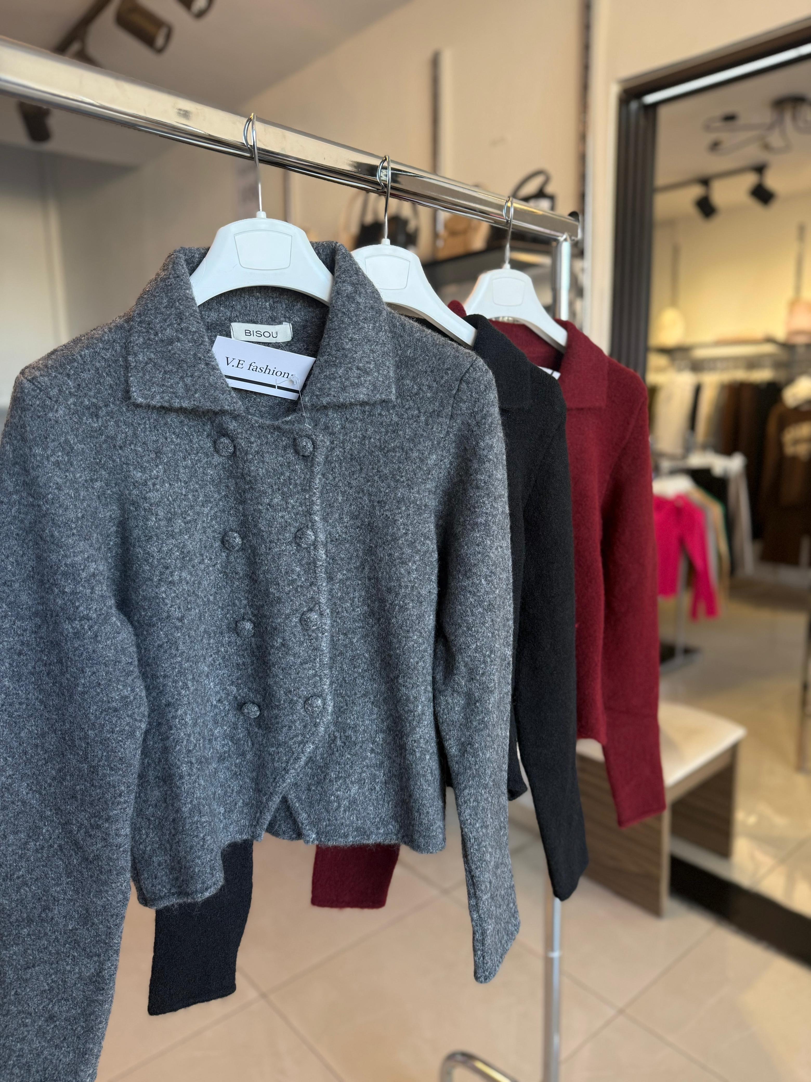 Double-Breasted Knit Jacket