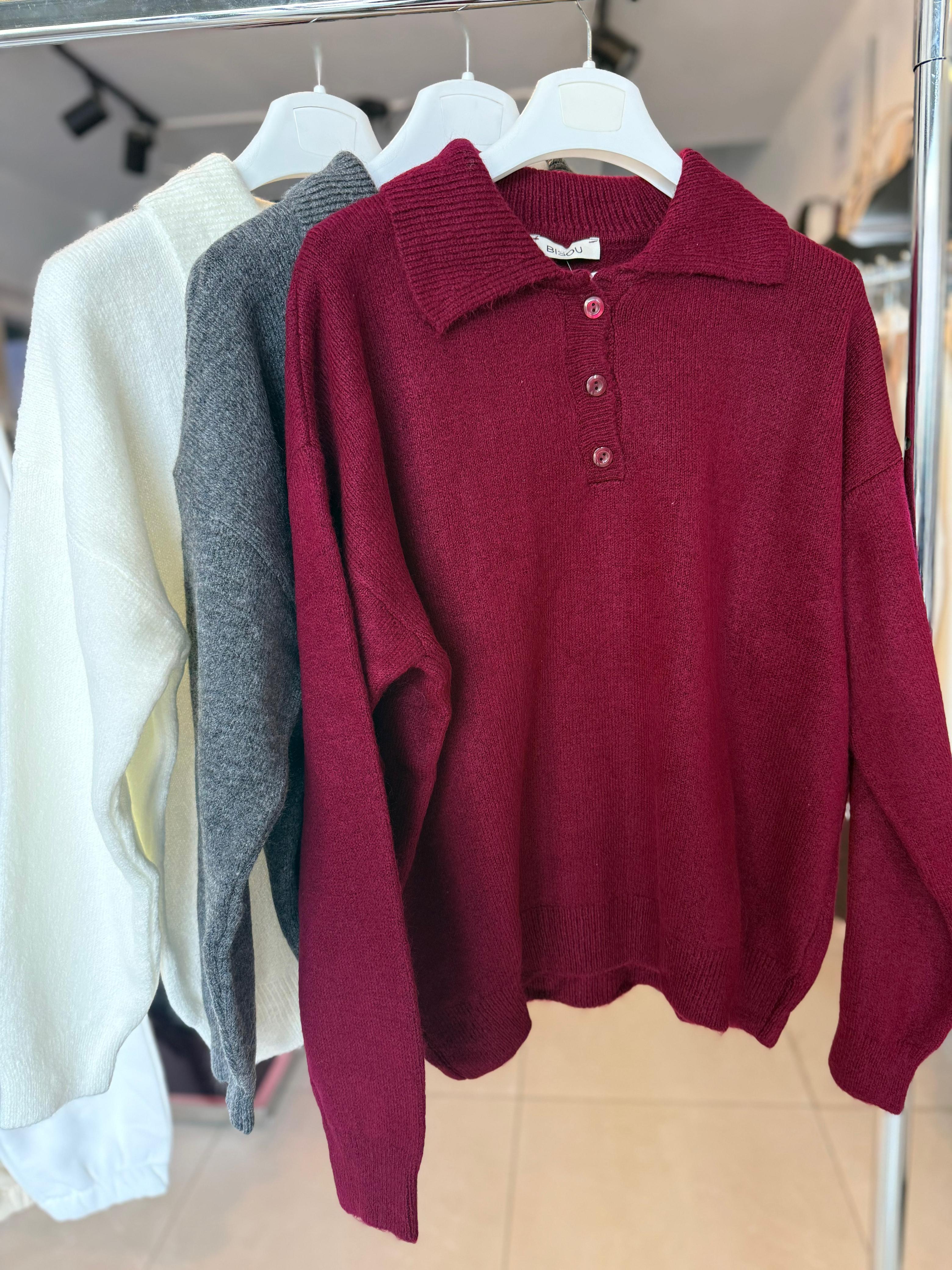 Knit polo shirt