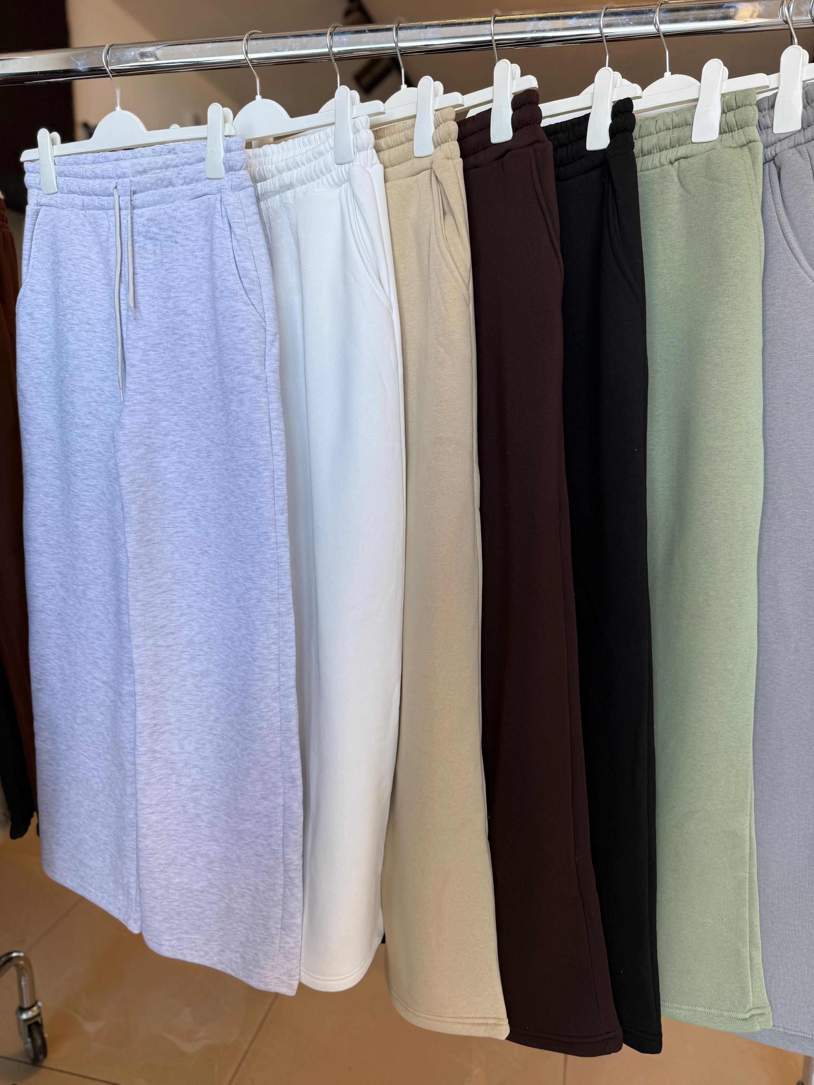 Sweatpants fleece inside wide leg