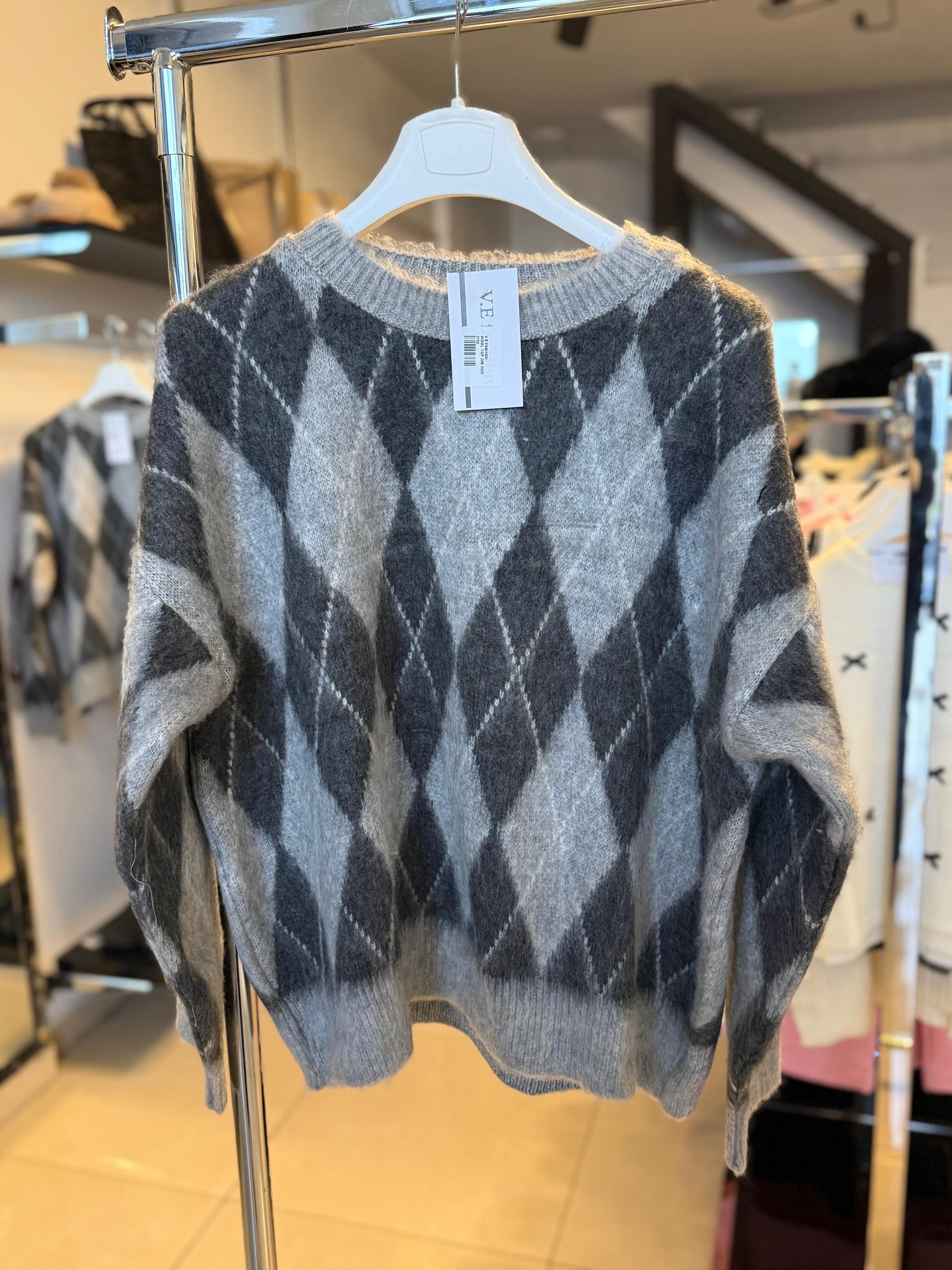 Argyle Knit Sweater