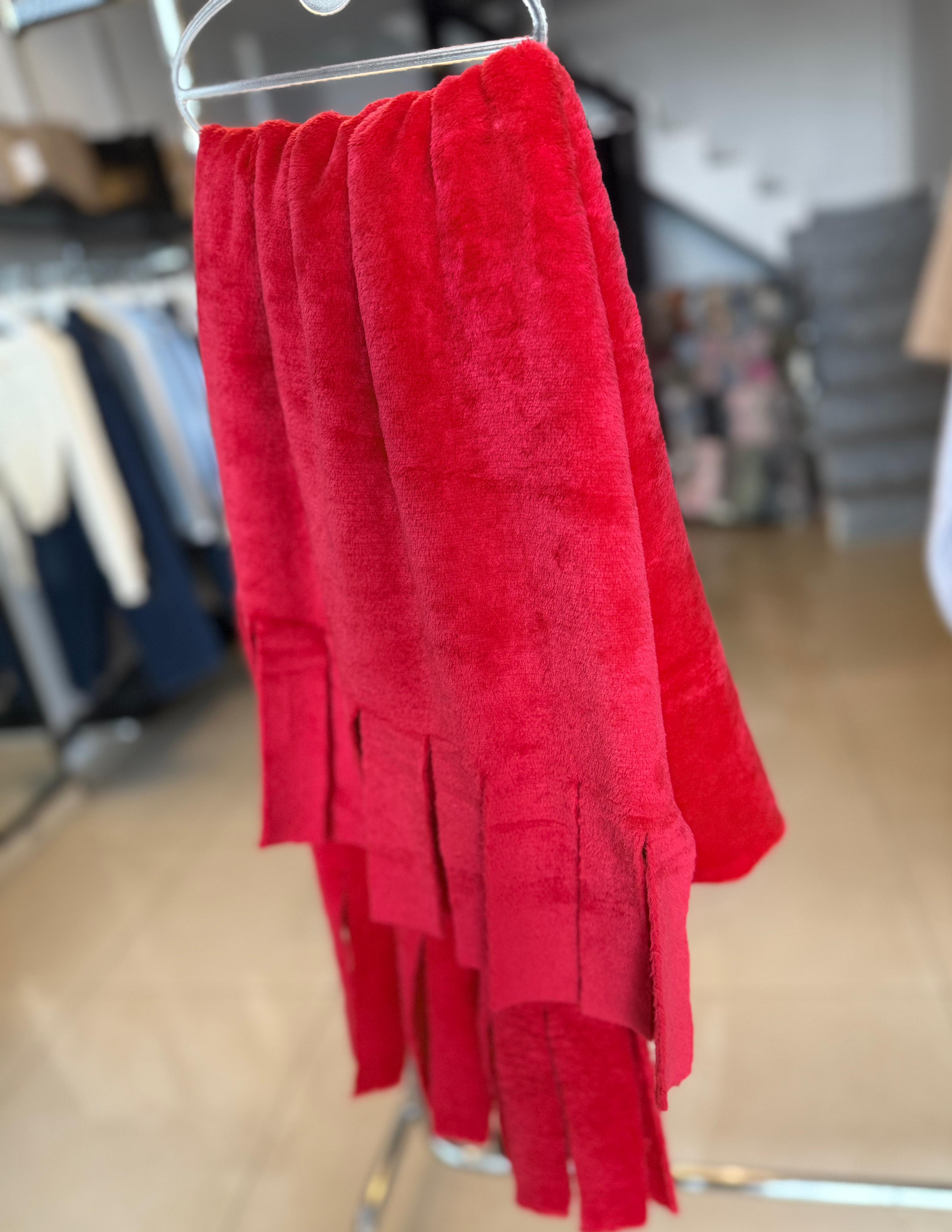 Red velvet scarf