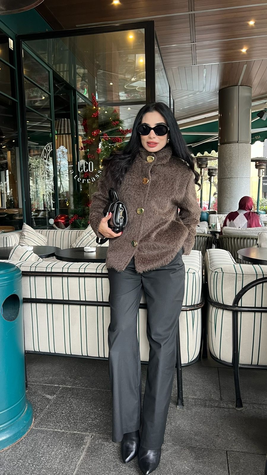 Jacket with gold button