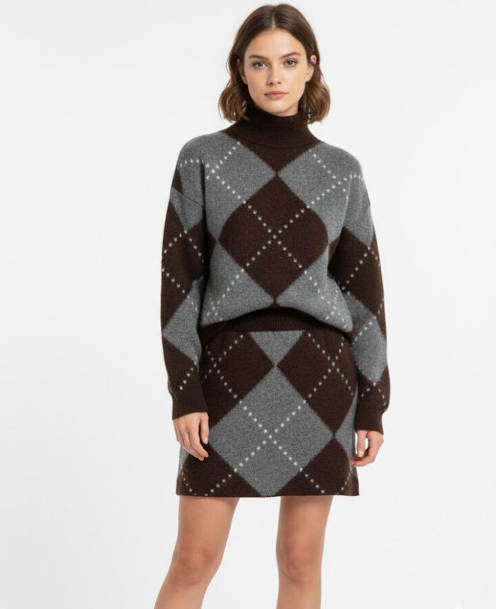 Argyle sweater and skirt