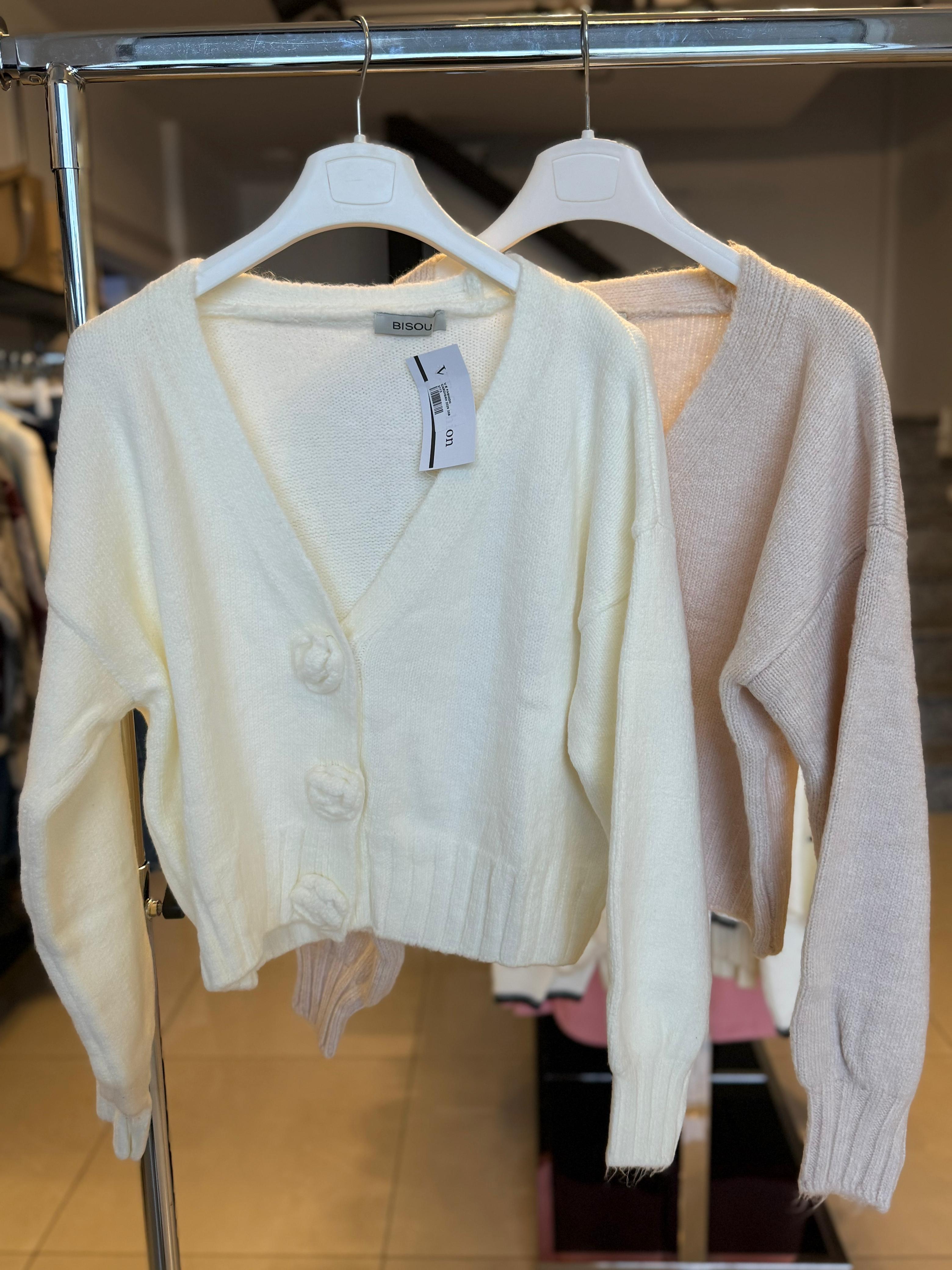 Rosette Knit Cardigan 