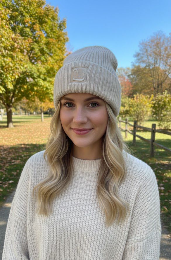 Knit beanie hat