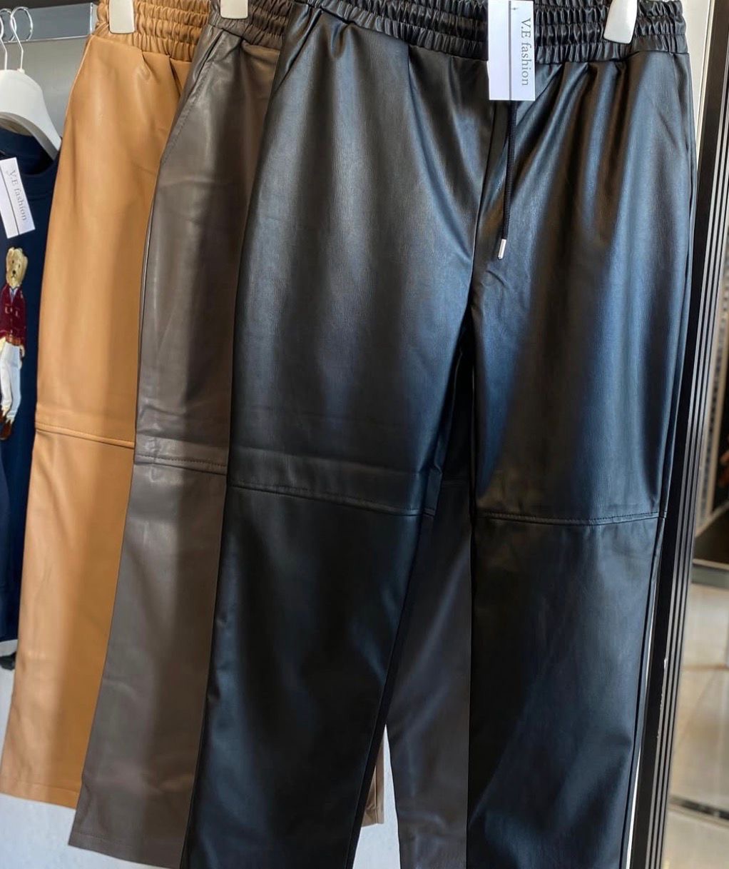 Leather pants fleece inside