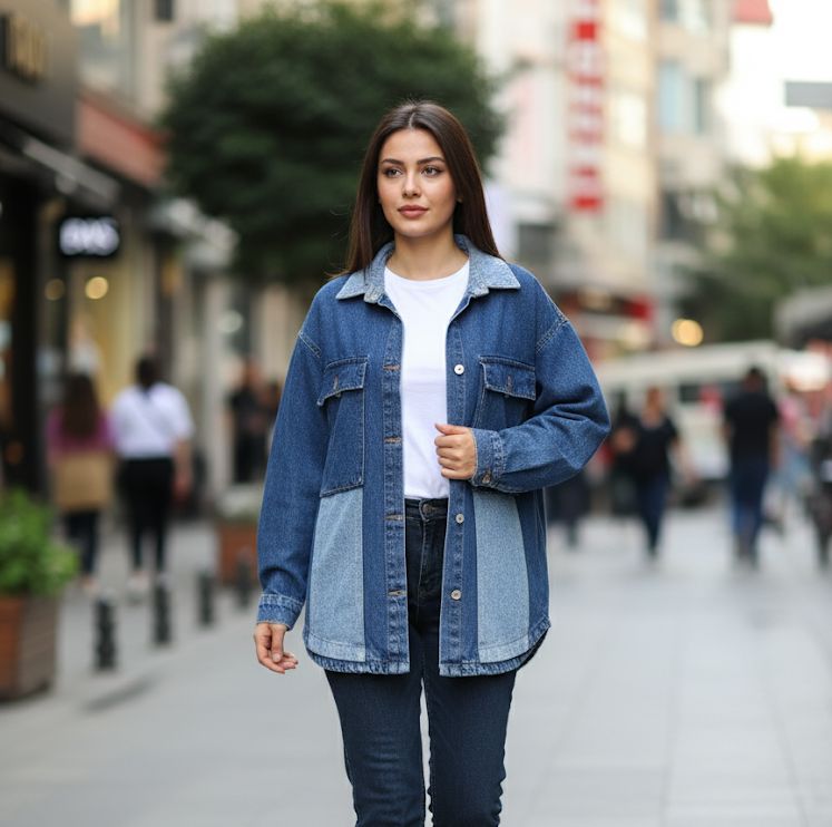 Oversized denim jacket