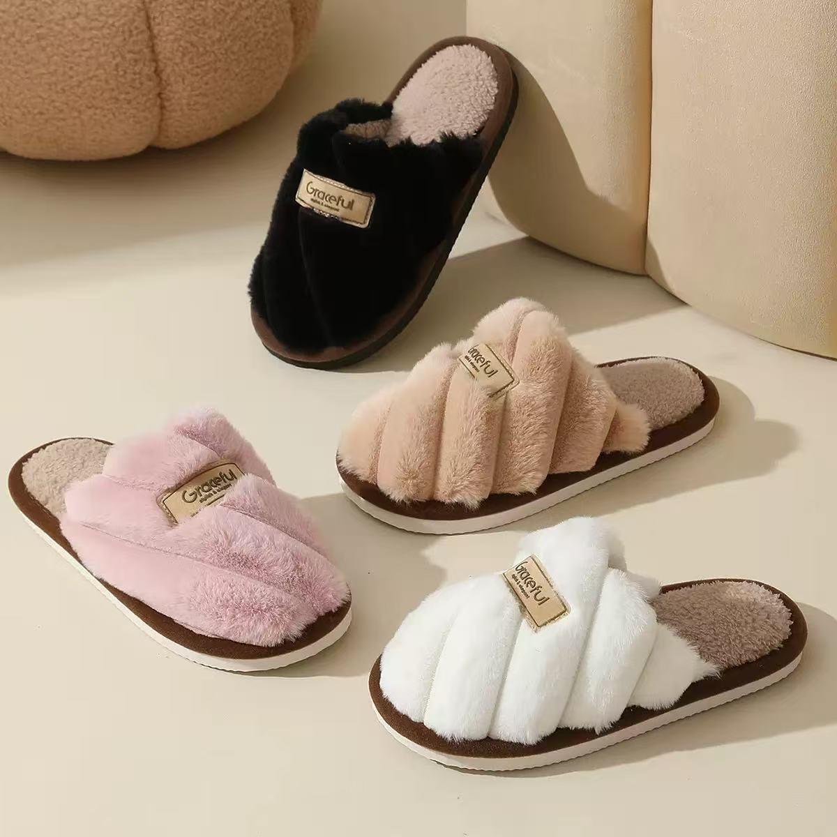 Fur slippers