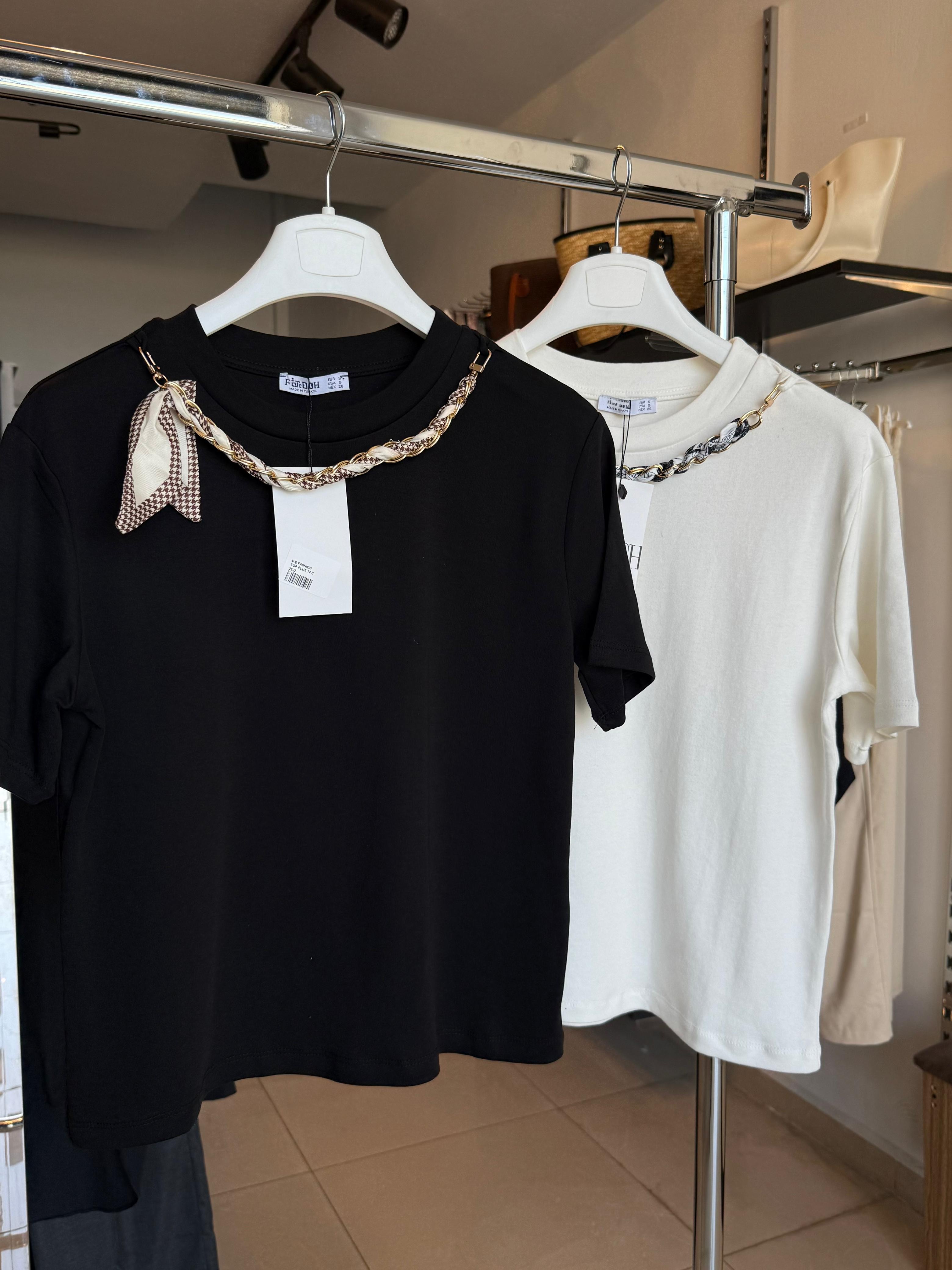 T shirt with scarf