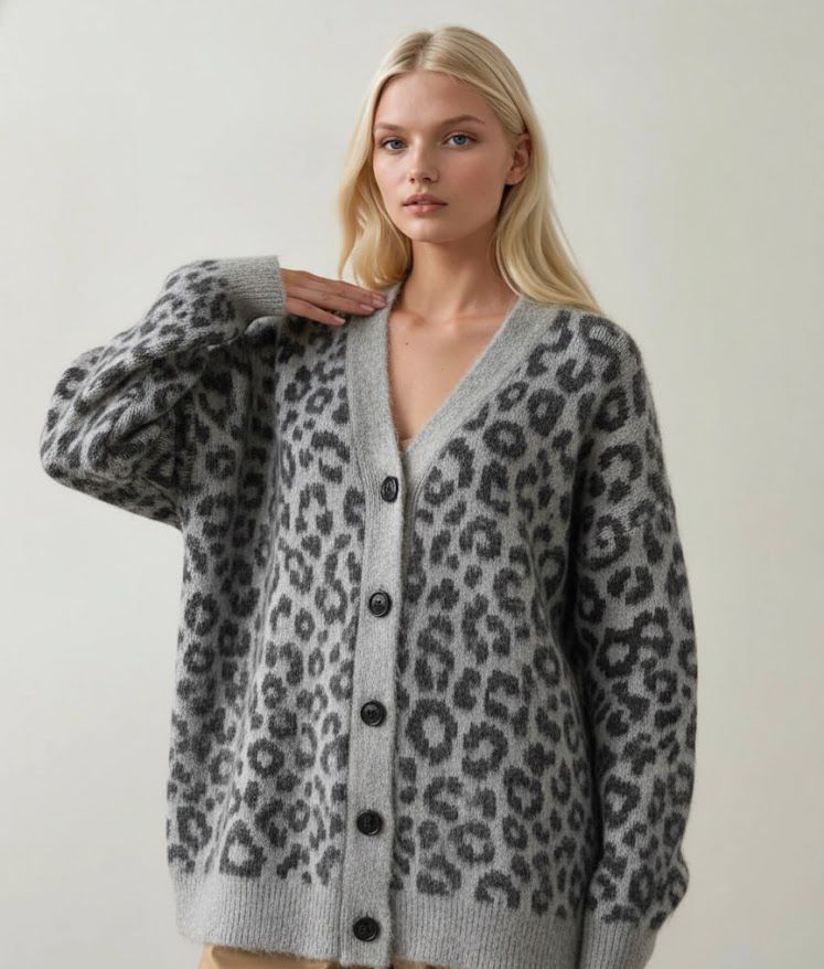 Tiger print cardigan