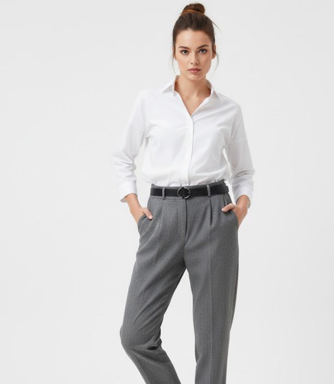 Classic pants with belt
