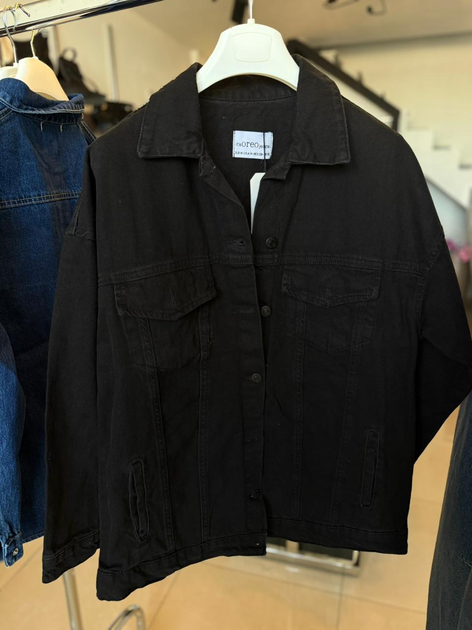 Black denim jacket